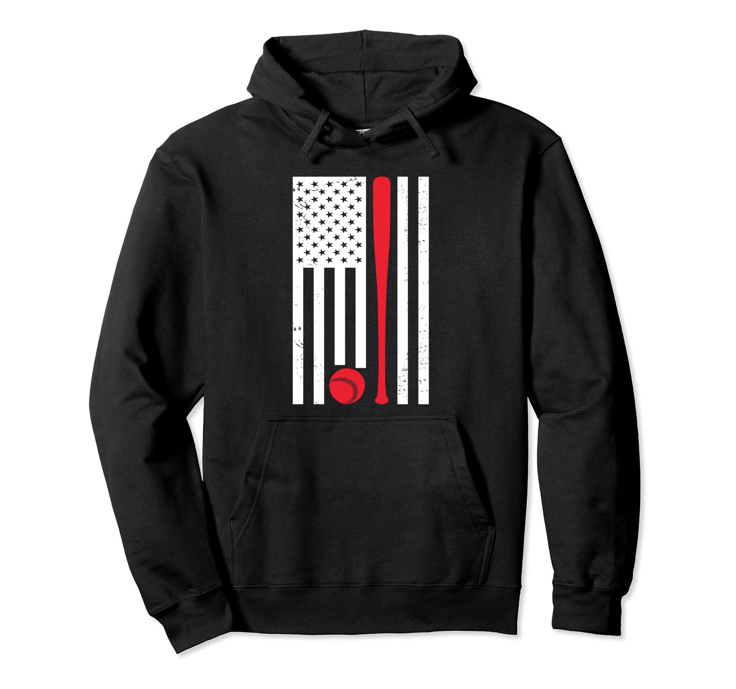 American Flag Baseball Hoodie - Trendy Graphic Men Women - T-Shirt, Sweatshirt, Hoodie
