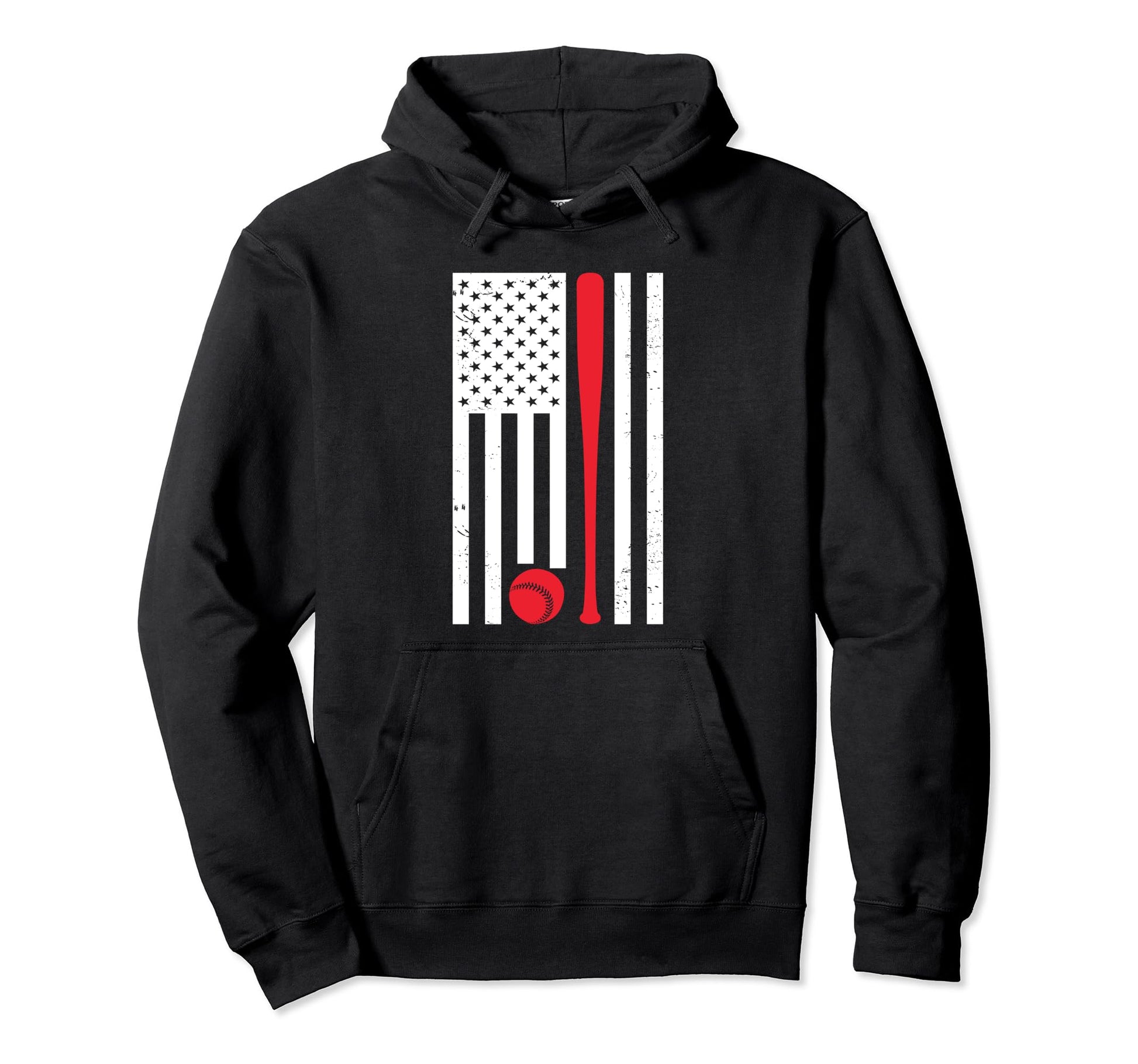American Flag Baseball Hoodie - Trendy Graphic Men Women - T-Shirt, Sweatshirt, Hoodie