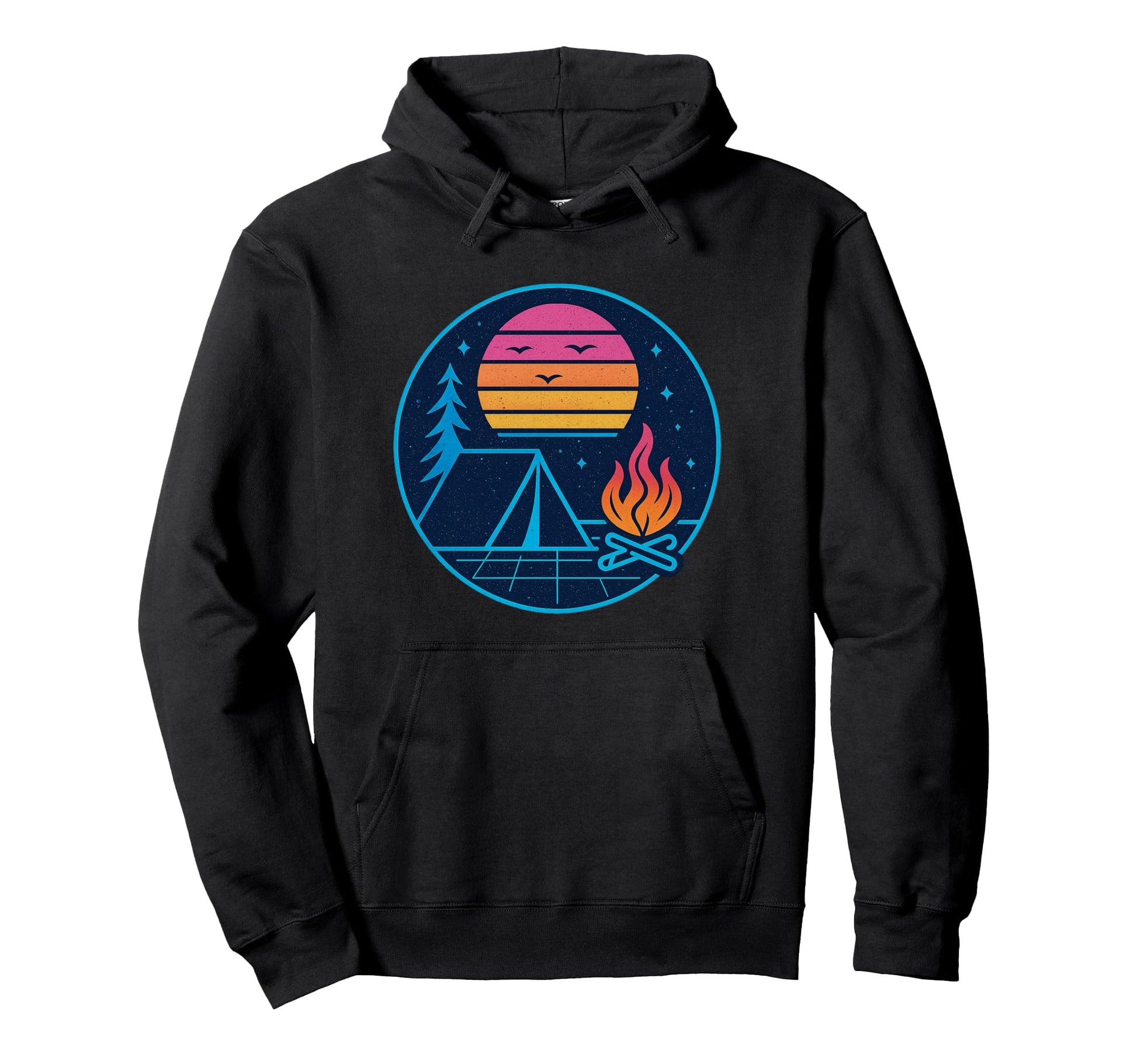 Campfire Sunset 70S 80S Nostalgic Hoodie - Aesthetic Graphic for Adults - T-Shirt, Sweatshirt, Hoodie