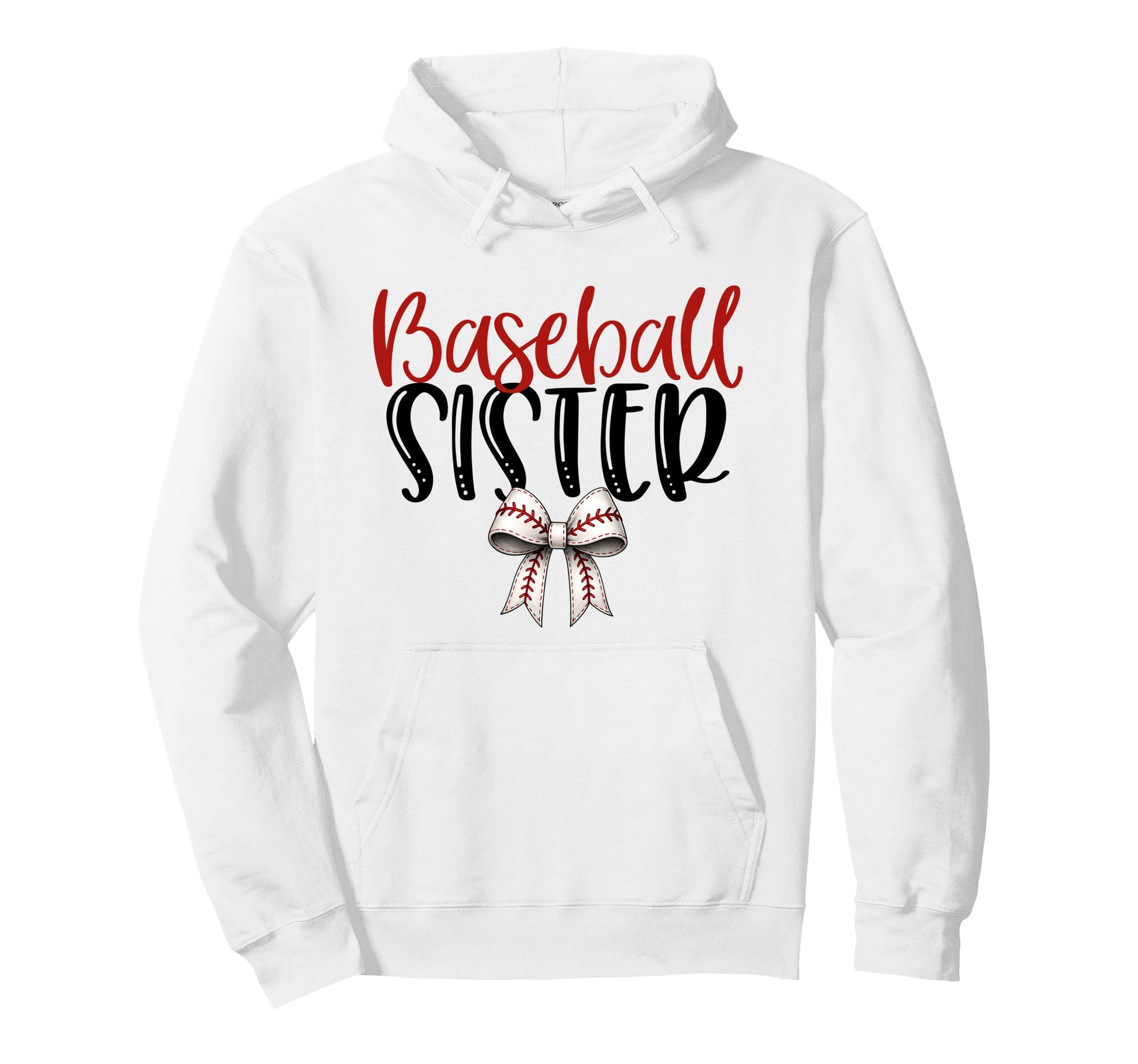 Baseball Sister Coquette Bow Game Day Hoodie - Casual Everyday Wear Unisex - T-Shirt, Sweatshirt, Hoodie