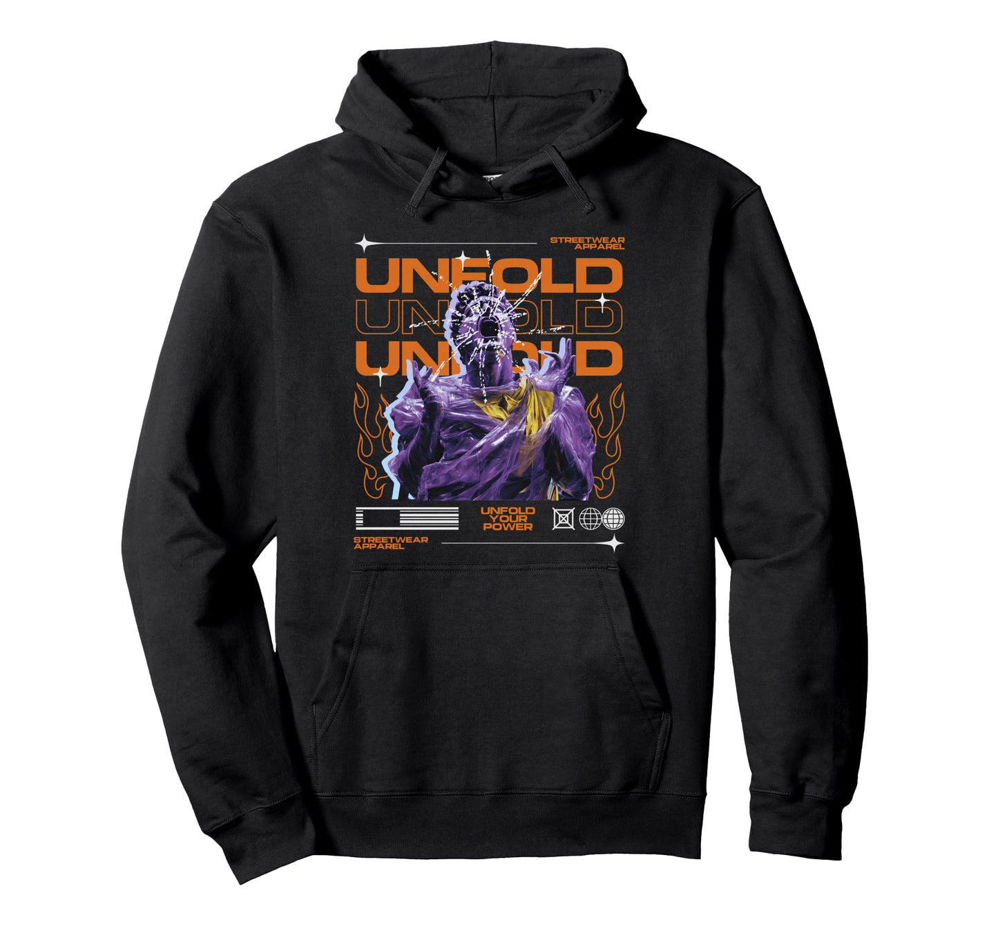 Y2K Unfold Your Power Bold Urban Hoodie - Casual Everyday Wear Unisex - T-Shirt, Sweatshirt, Hoodie