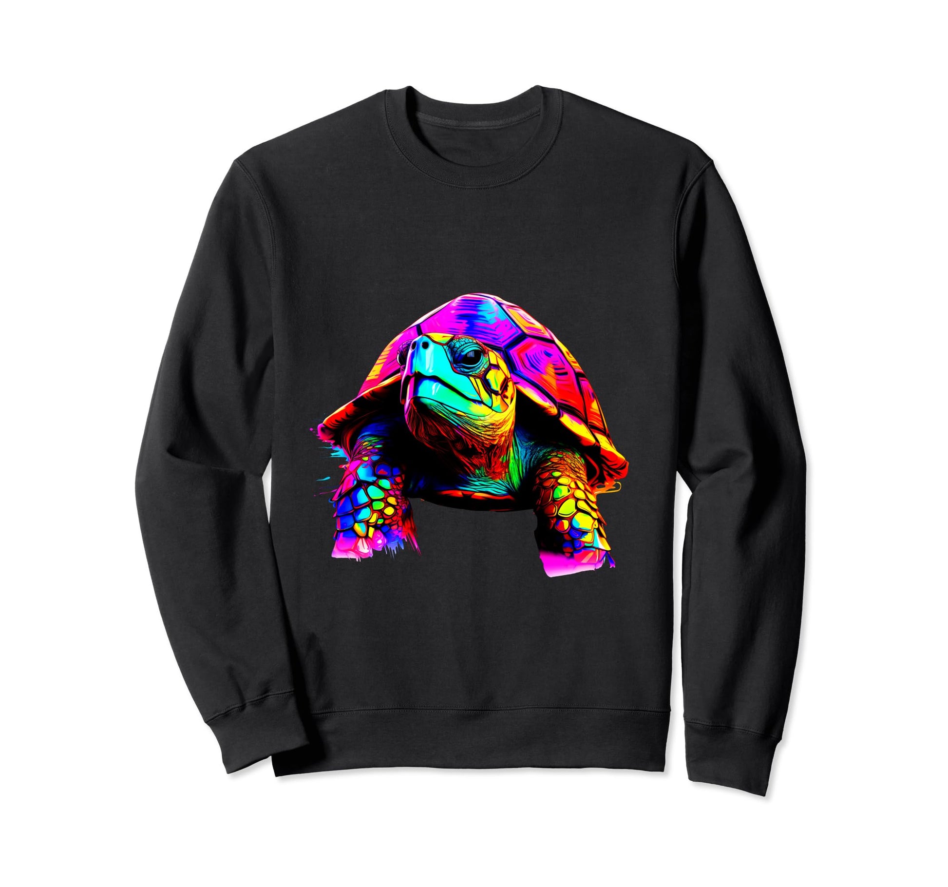 80S 90S Synthwave Turtle Tortoise Sweatshirt - Graphic Print for Adults - T-Shirt, Sweatshirt, Hoodie