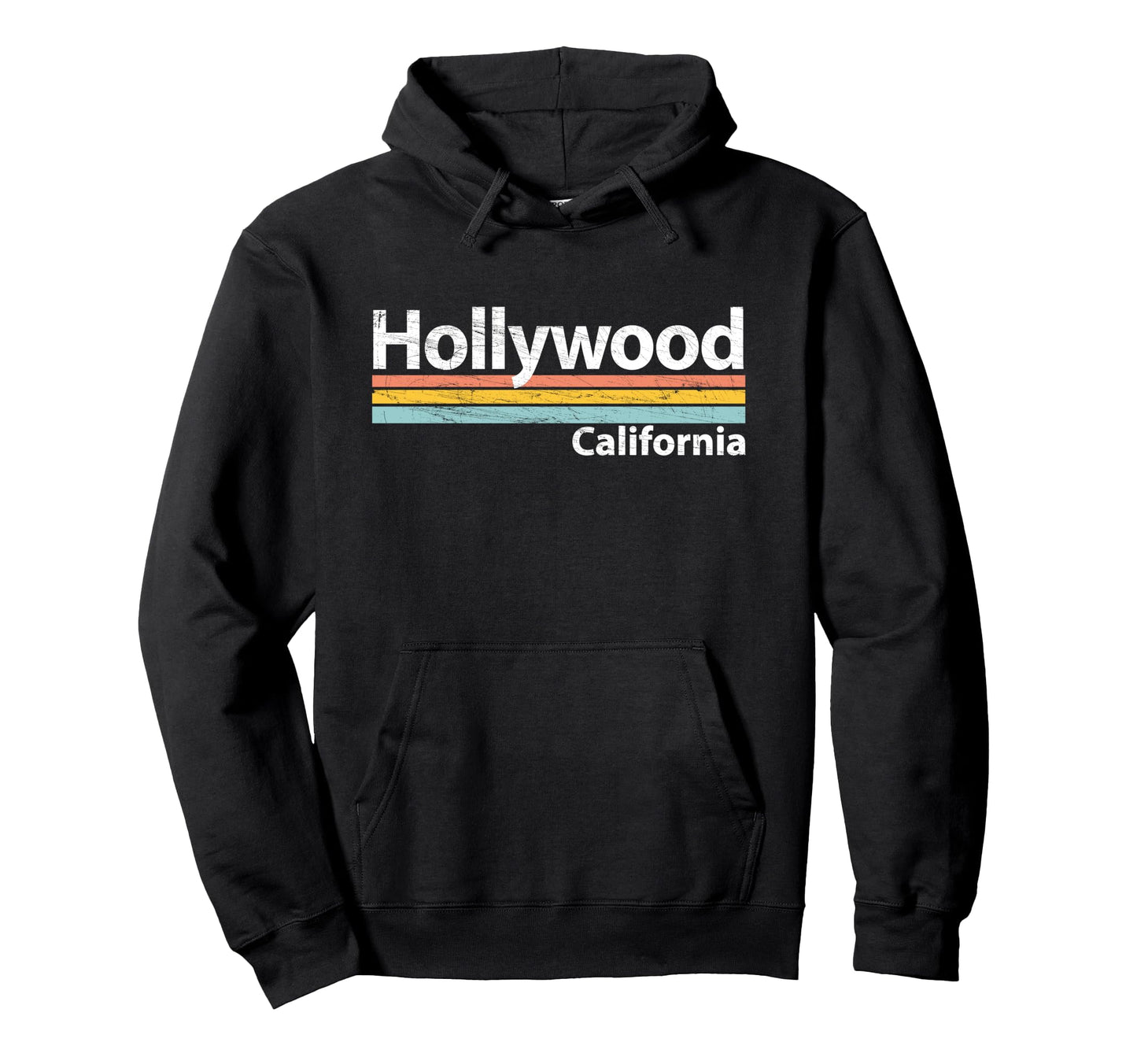 Hollywood California Stripes Hoodie - Custom Art Print Men Women - T-Shirt, Sweatshirt, Hoodie