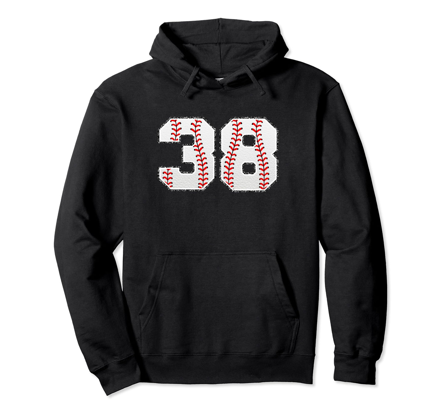 Number 38 Baseball Distressed Number Hoodie - Streetwear Style Unisex - T-Shirt, Sweatshirt, Hoodie