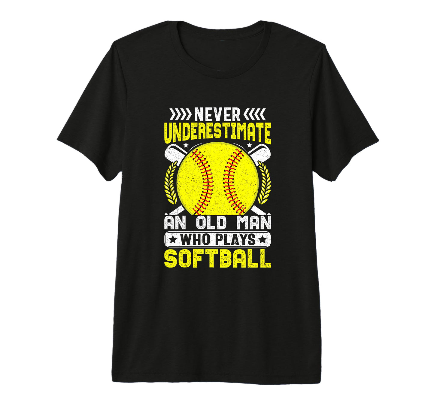 Never Underestimate Power Softball T-Shirt - Fun Novelty Design Unisex - T-Shirt, Sweatshirt, Hoodie