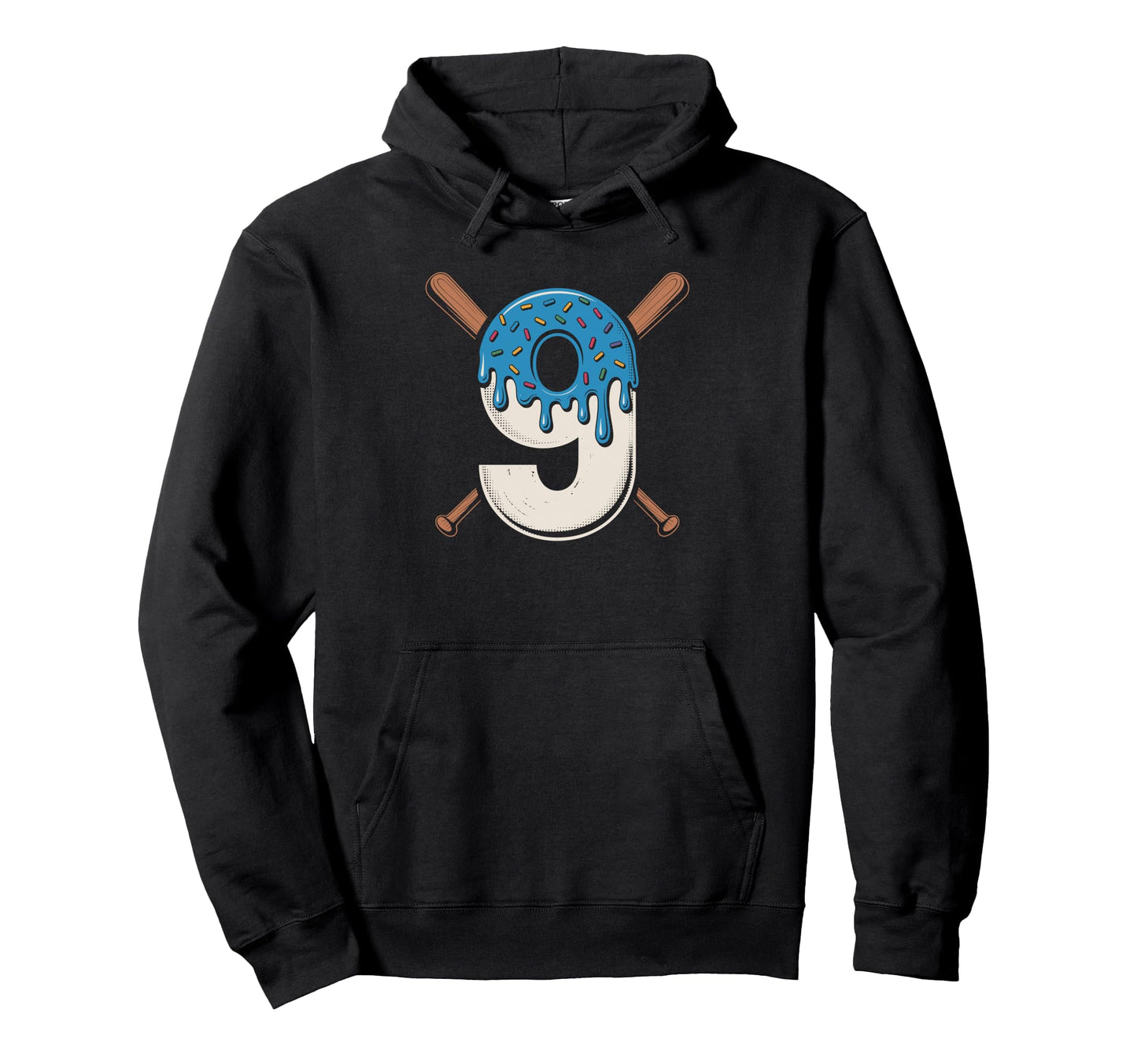 Baseball Birthday Drip Art Nine Year Hoodie - Custom Art Print Unisex - T-Shirt, Sweatshirt, Hoodie