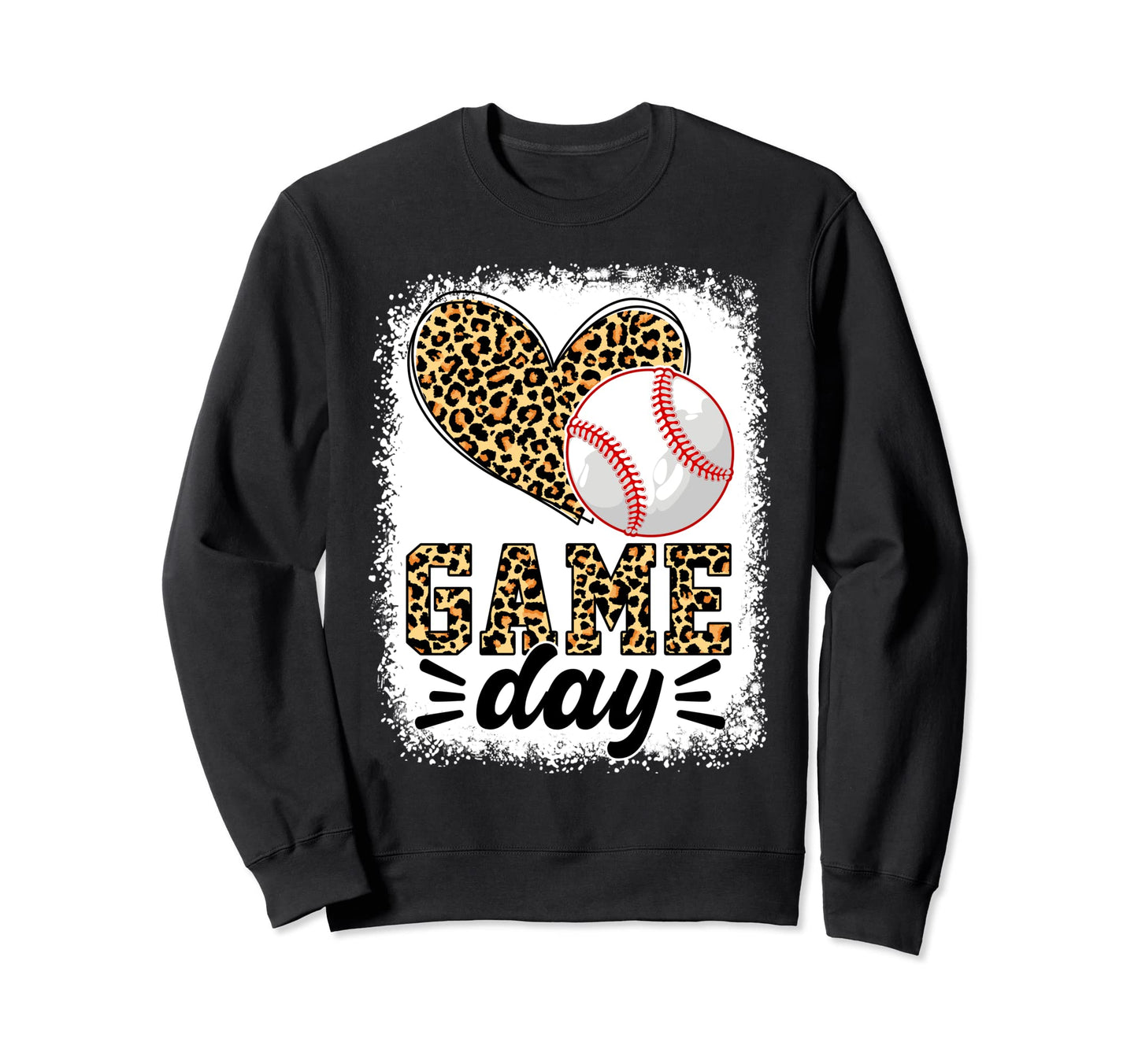 Leopard Baseball Softball Funny Sweatshirt - Fun Novelty Design for Adults - T-Shirt, Sweatshirt, Hoodie