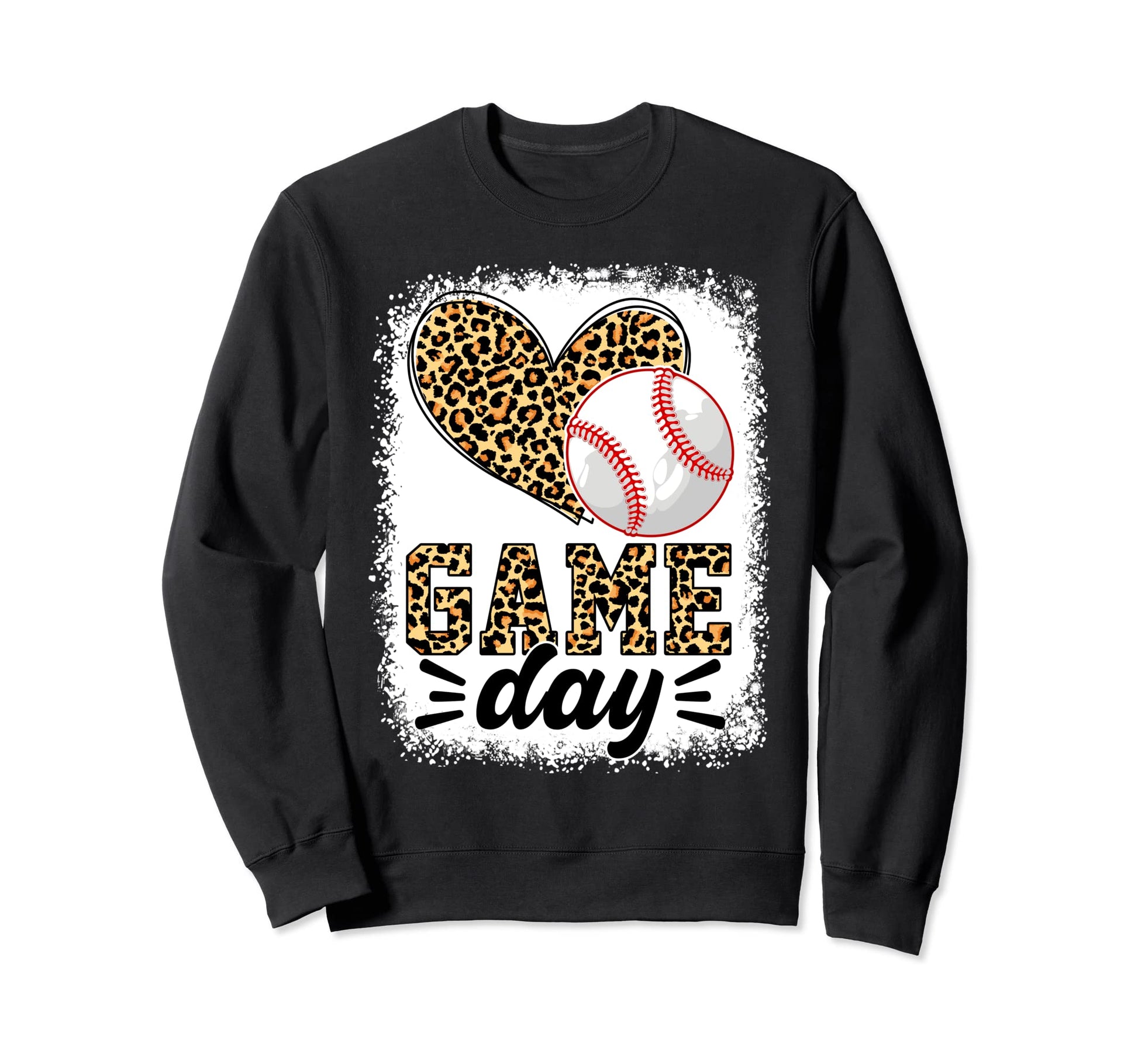 Leopard Baseball Softball Funny Sweatshirt - Fun Novelty Design for Adults - T-Shirt, Sweatshirt, Hoodie