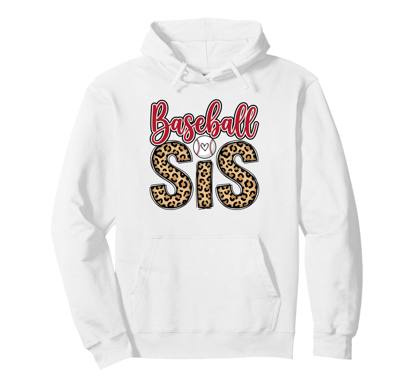 Baseball Sister Leopard Little Biggest Hoodie - Custom Art Print Unisex - T-Shirt, Sweatshirt, Hoodie