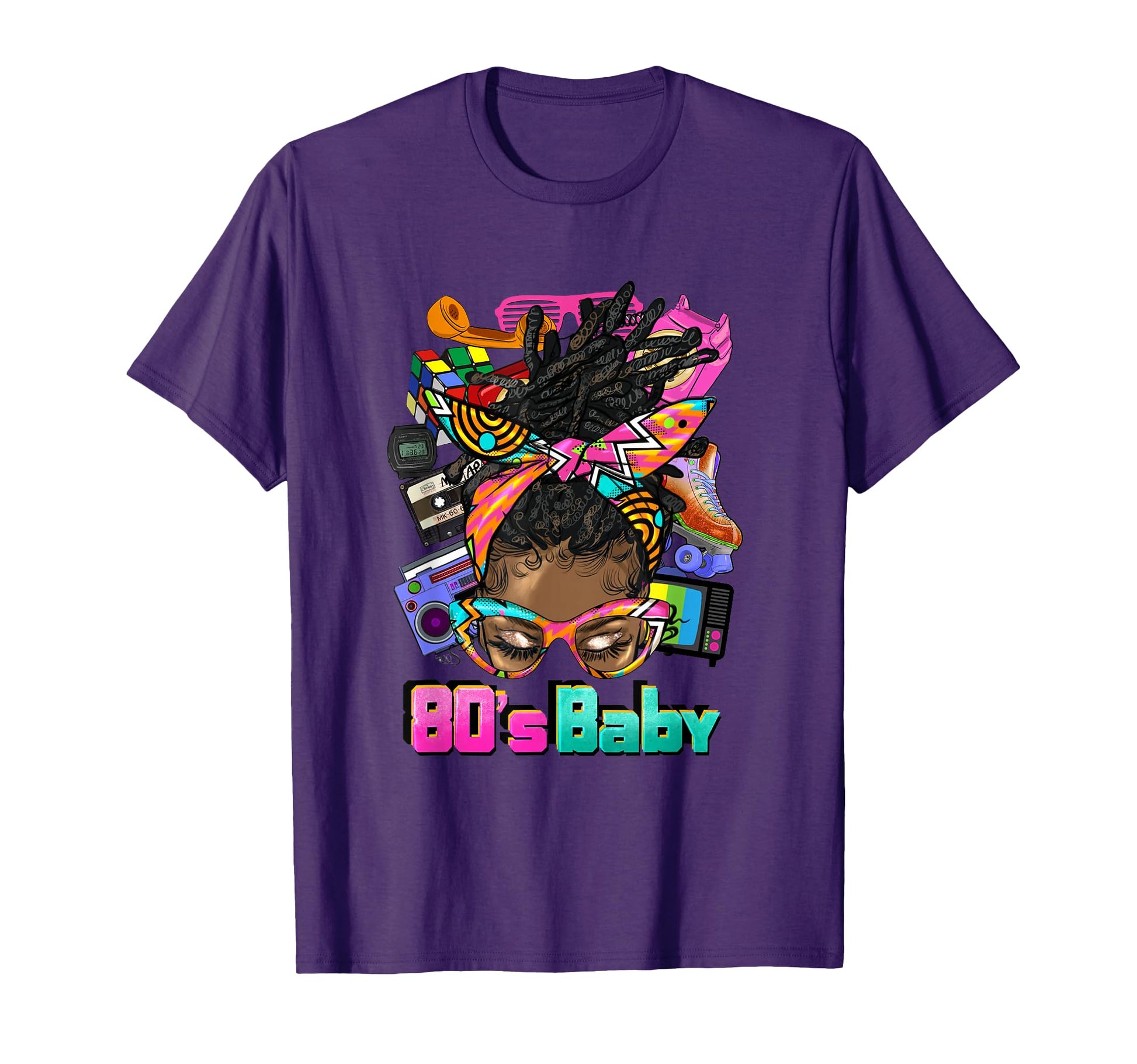80S Afro Messy Bun African T-Shirt - Fun Novelty Design for Adults - T-Shirt, Sweatshirt, Hoodie