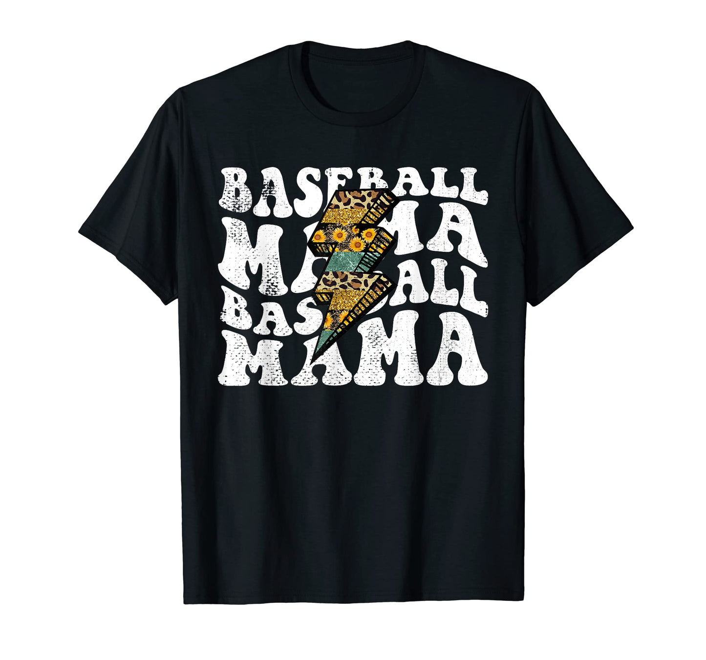 Baseball Mama Thunder Leopard Sunflower T-Shirt - Unique Graphic Unisex - T-Shirt, Sweatshirt, Hoodie