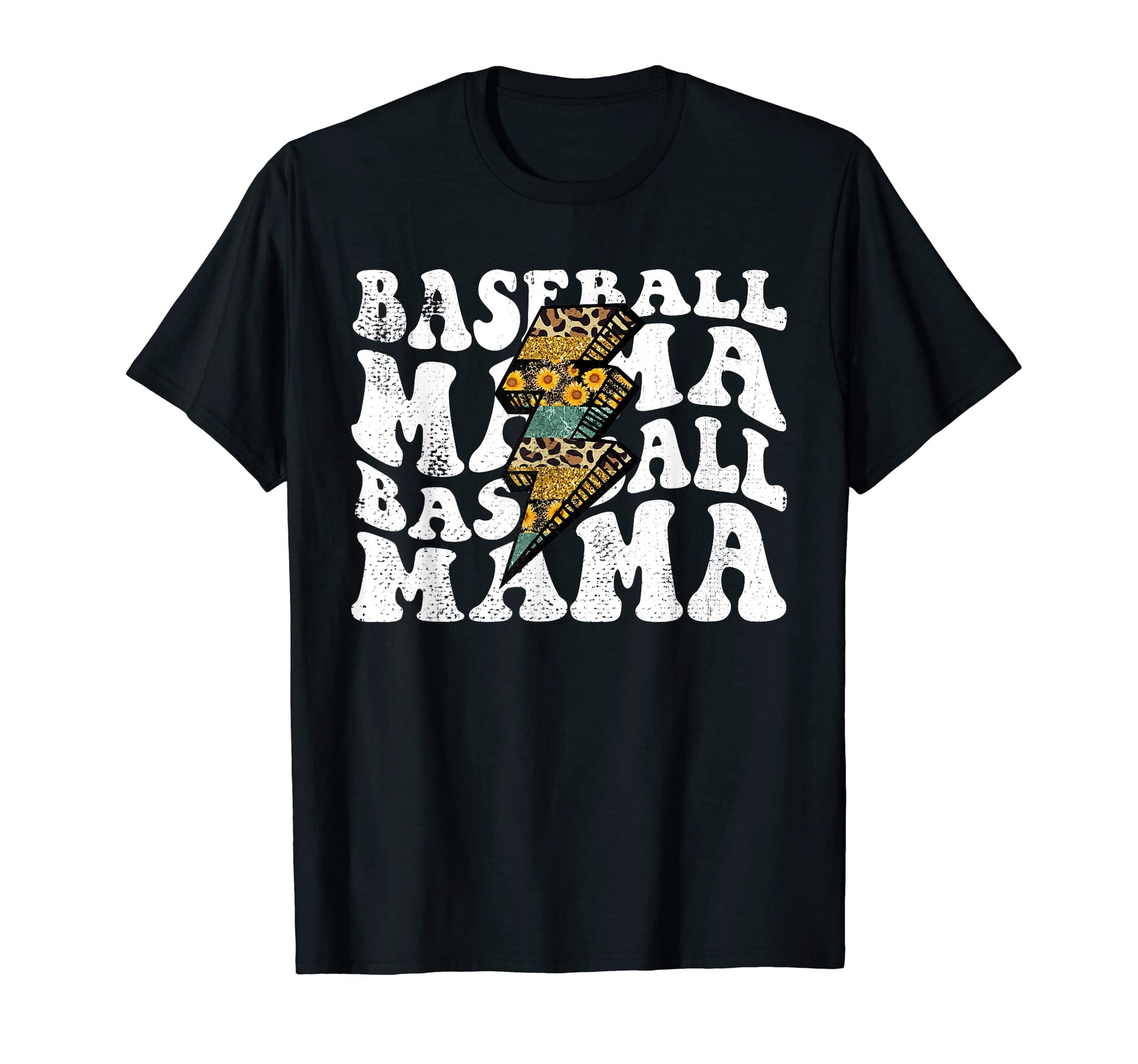 Baseball Mama Thunder Leopard Sunflower T-Shirt - Unique Graphic Unisex - T-Shirt, Sweatshirt, Hoodie