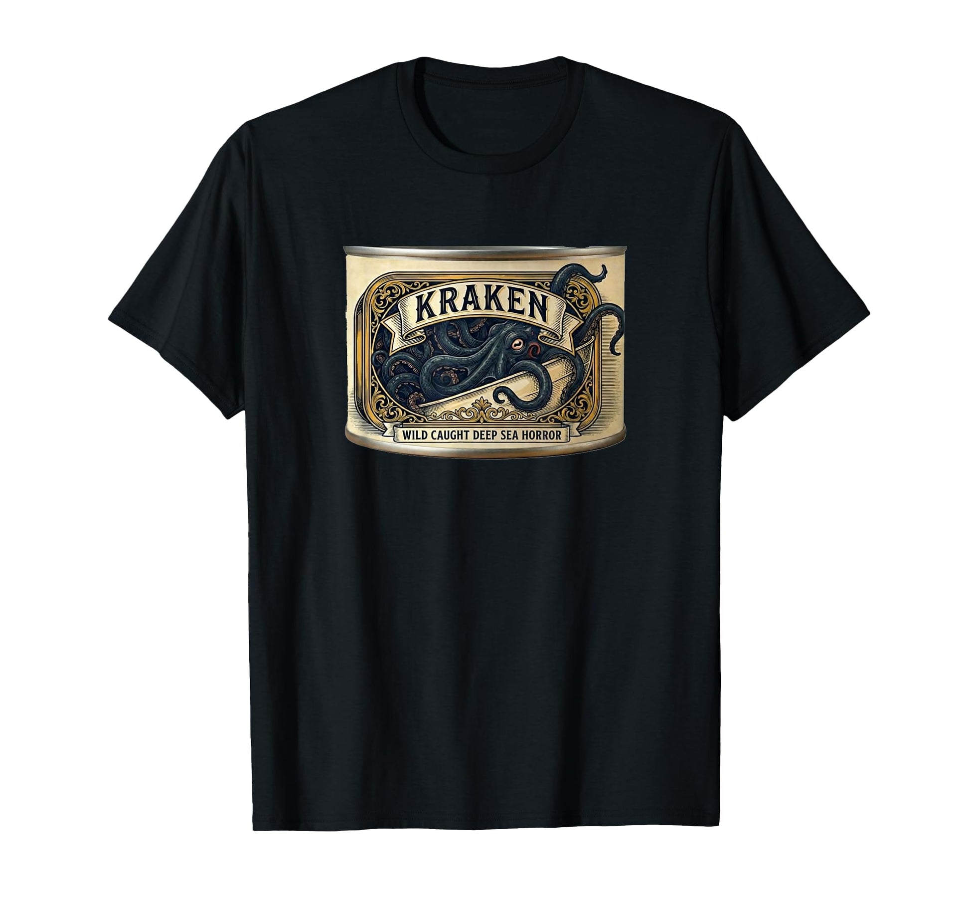Fun Canned Kraken Wild Caught Deep Sea T-Shirt - Fun Novelty Design Unisex - T-Shirt, Sweatshirt, Hoodie