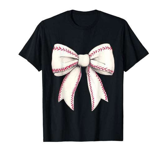 Baseball Coquette Bow Baseball Player T-Shirt - Minimalist Print Men Women - T-Shirt, Sweatshirt, Hoodie