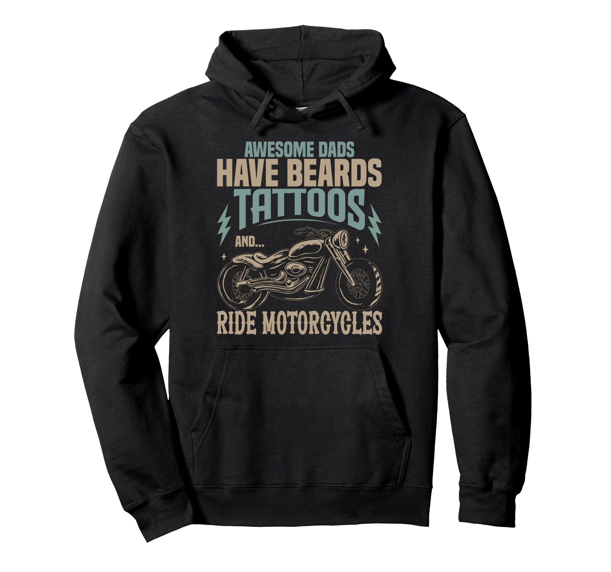 Awesome Biker Dad Tattoos Hoodie - Fun Novelty Design for Adults - T-Shirt, Sweatshirt, Hoodie