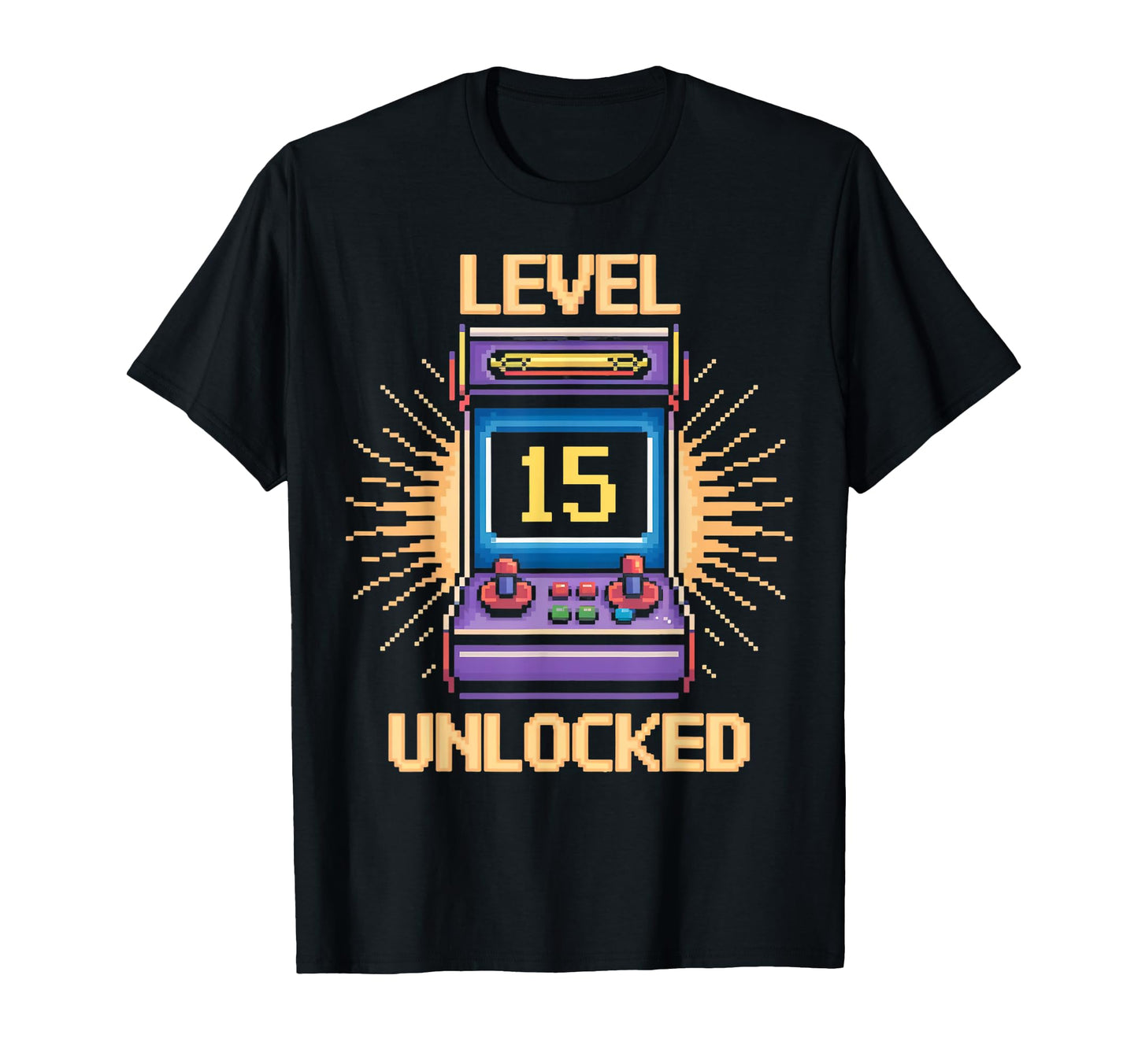 Level 15 Unlock Birthday Gamer 15 T-Shirt - Custom Art Print Men Women - T-Shirt, Sweatshirt, Hoodie