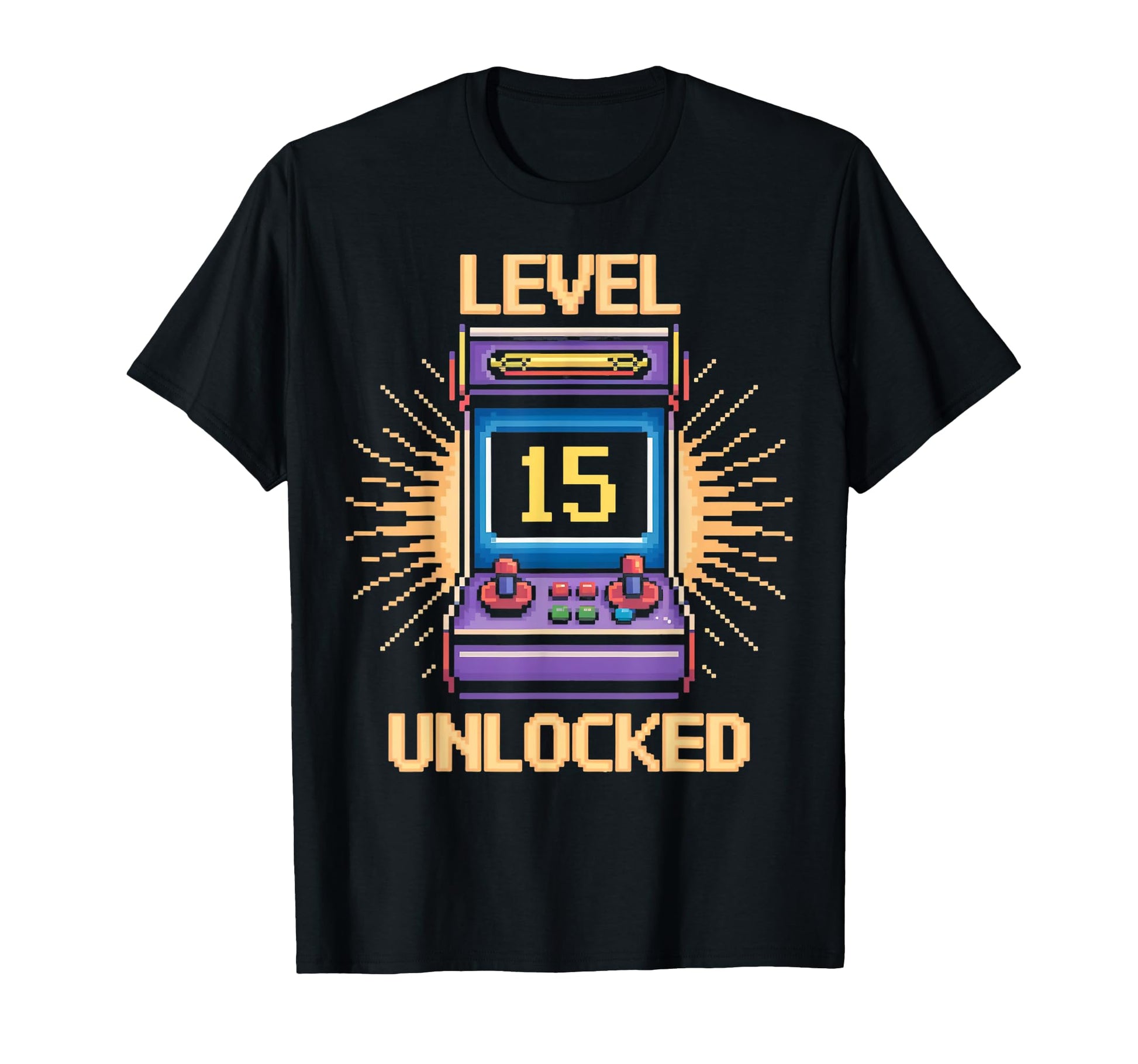Level 15 Unlock Birthday Gamer 15 T-Shirt - Custom Art Print Men Women - T-Shirt, Sweatshirt, Hoodie