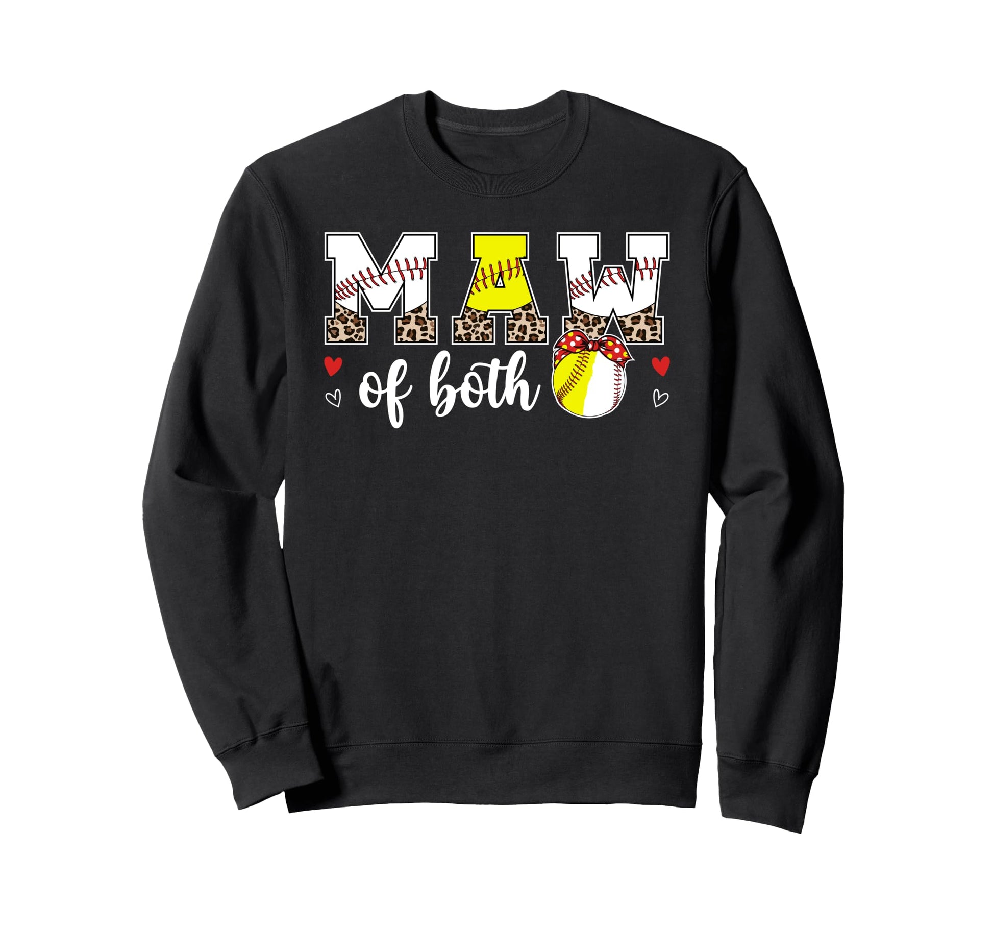 Maw Both Leopard Softball Sweatshirt - Minimalist Print for Adults - T-Shirt, Sweatshirt, Hoodie