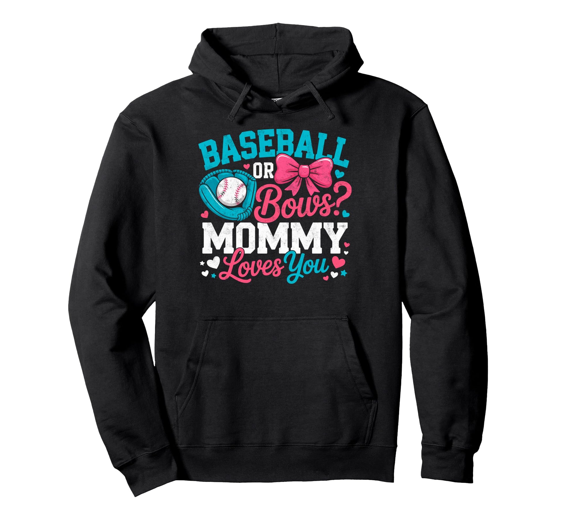 Gender Reveal Party Baseball Bows Hoodie - Streetwear Style for Adults - T-Shirt, Sweatshirt, Hoodie