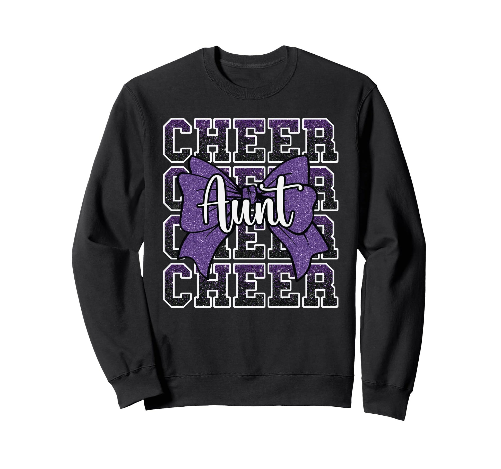 Cheer Aunt Auntie Bow Sport Sweatshirt - Trendy Graphic Men Women - T-Shirt, Sweatshirt, Hoodie