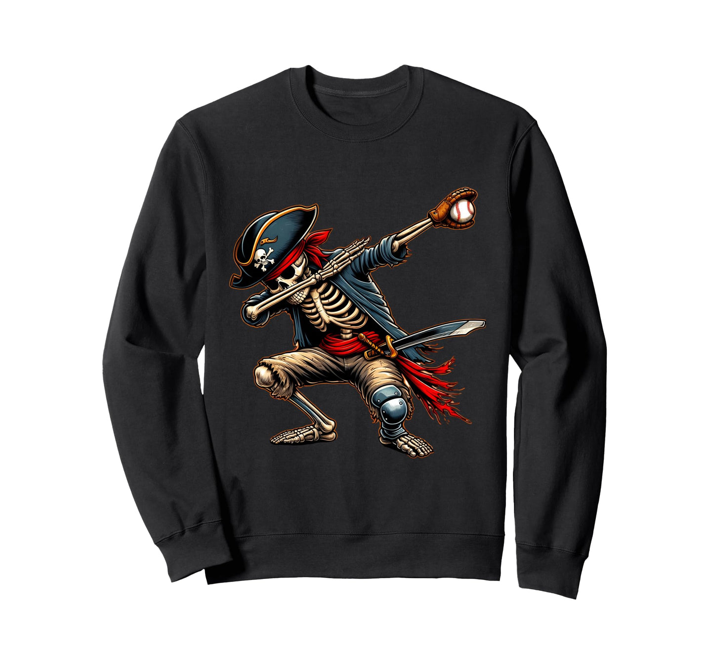 Dab Skeleton Dabbing Skeleton Pirate Sweatshirt - Graphic Print for Adults - T-Shirt, Sweatshirt, Hoodie