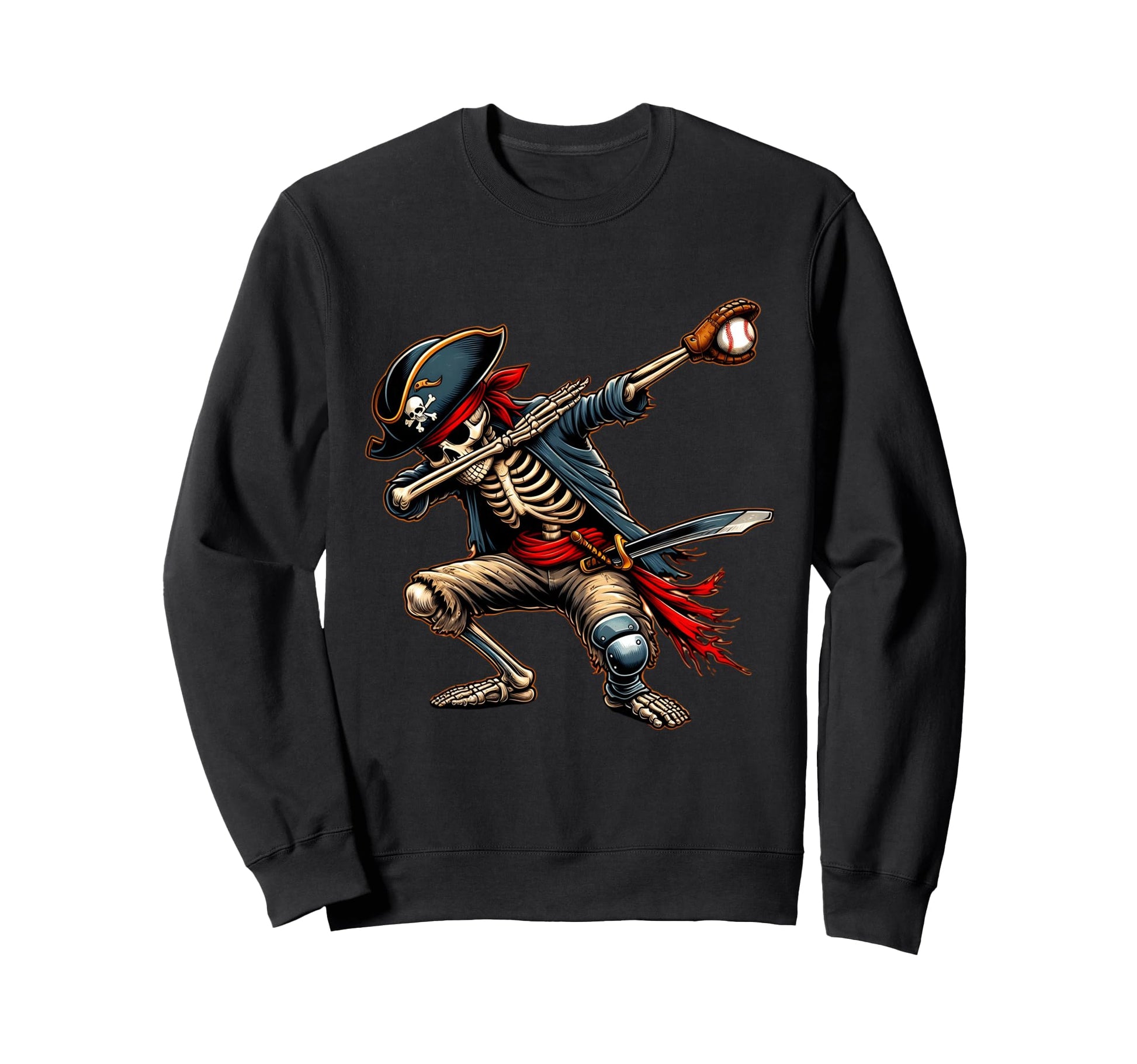 Dab Skeleton Dabbing Skeleton Pirate Sweatshirt - Graphic Print for Adults - T-Shirt, Sweatshirt, Hoodie
