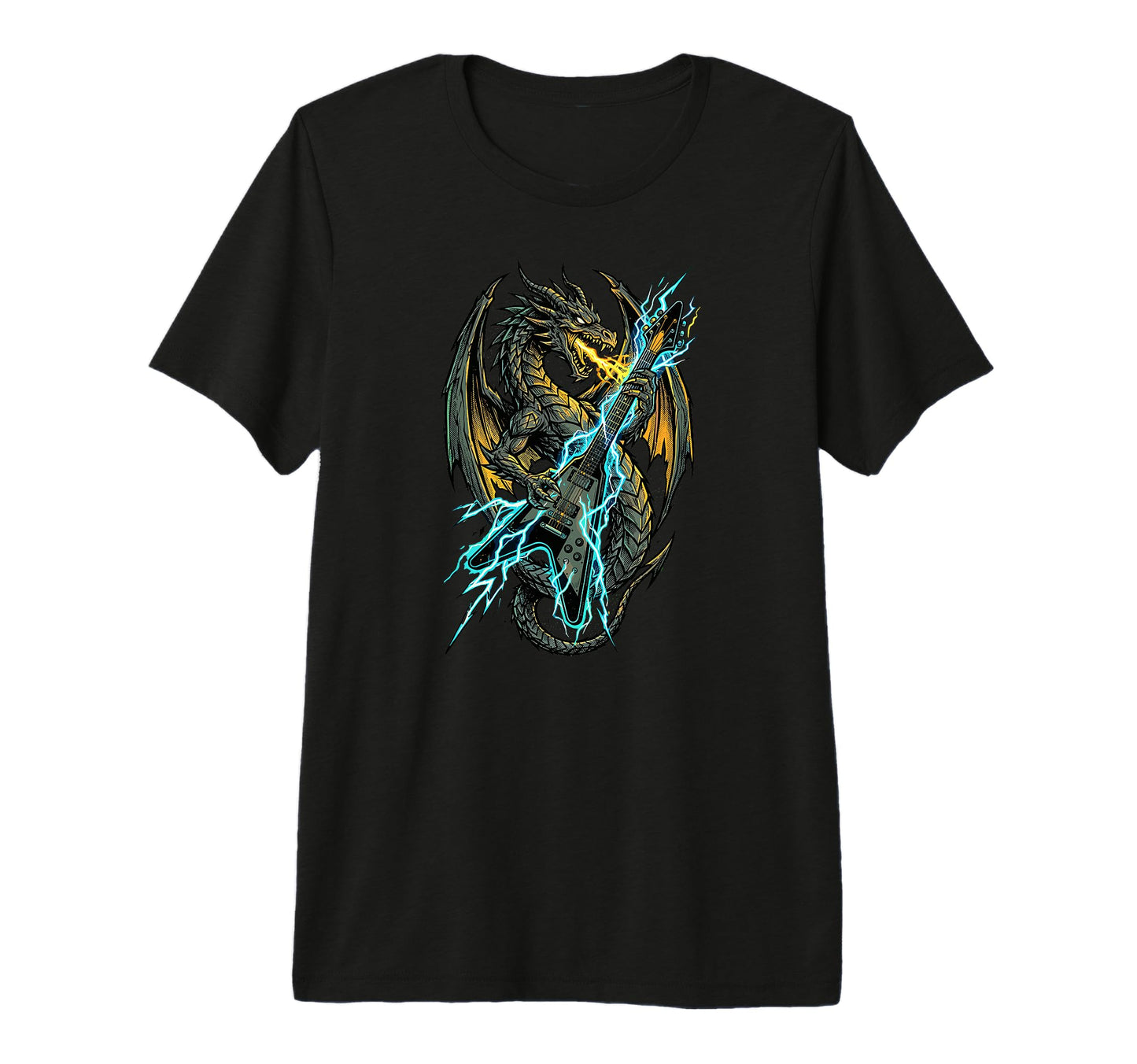Dragon Playing Electric Guitar Rock And T-Shirt - Streetwear Style Unisex - T-Shirt, Sweatshirt, Hoodie