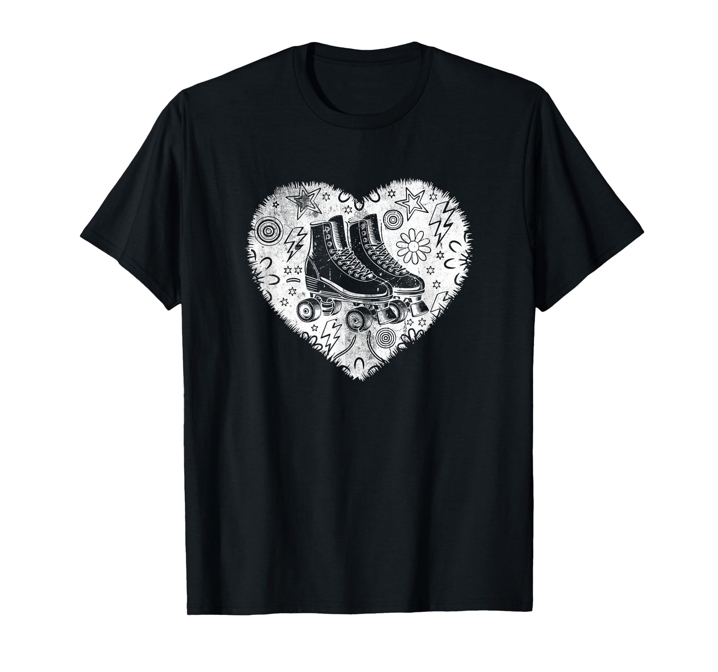 Roller Skating Heart Grunge Street T-Shirt - Aesthetic Graphic Unisex - T-Shirt, Sweatshirt, Hoodie
