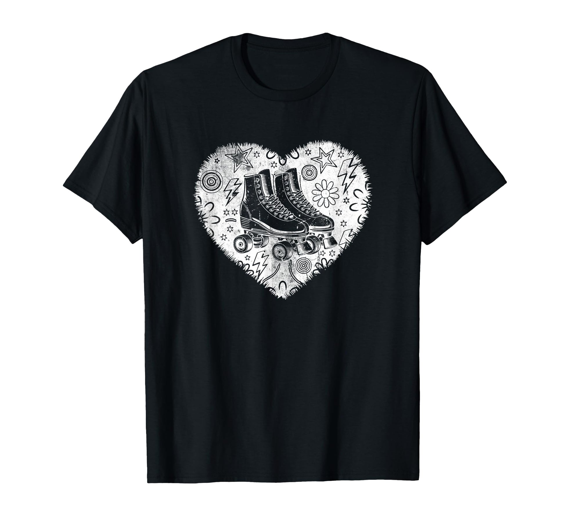 Roller Skating Heart Grunge Street T-Shirt - Aesthetic Graphic Unisex - T-Shirt, Sweatshirt, Hoodie