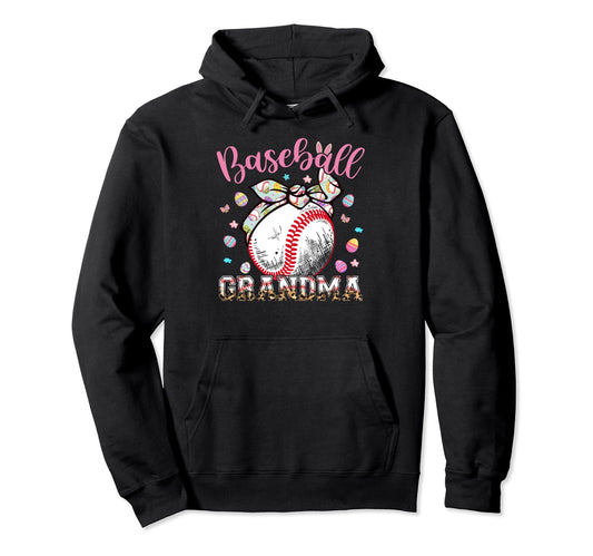 Baseball Grandma Headband Leopard Baseball Hoodie - Unique Graphic Unisex - T-Shirt, Sweatshirt, Hoodie