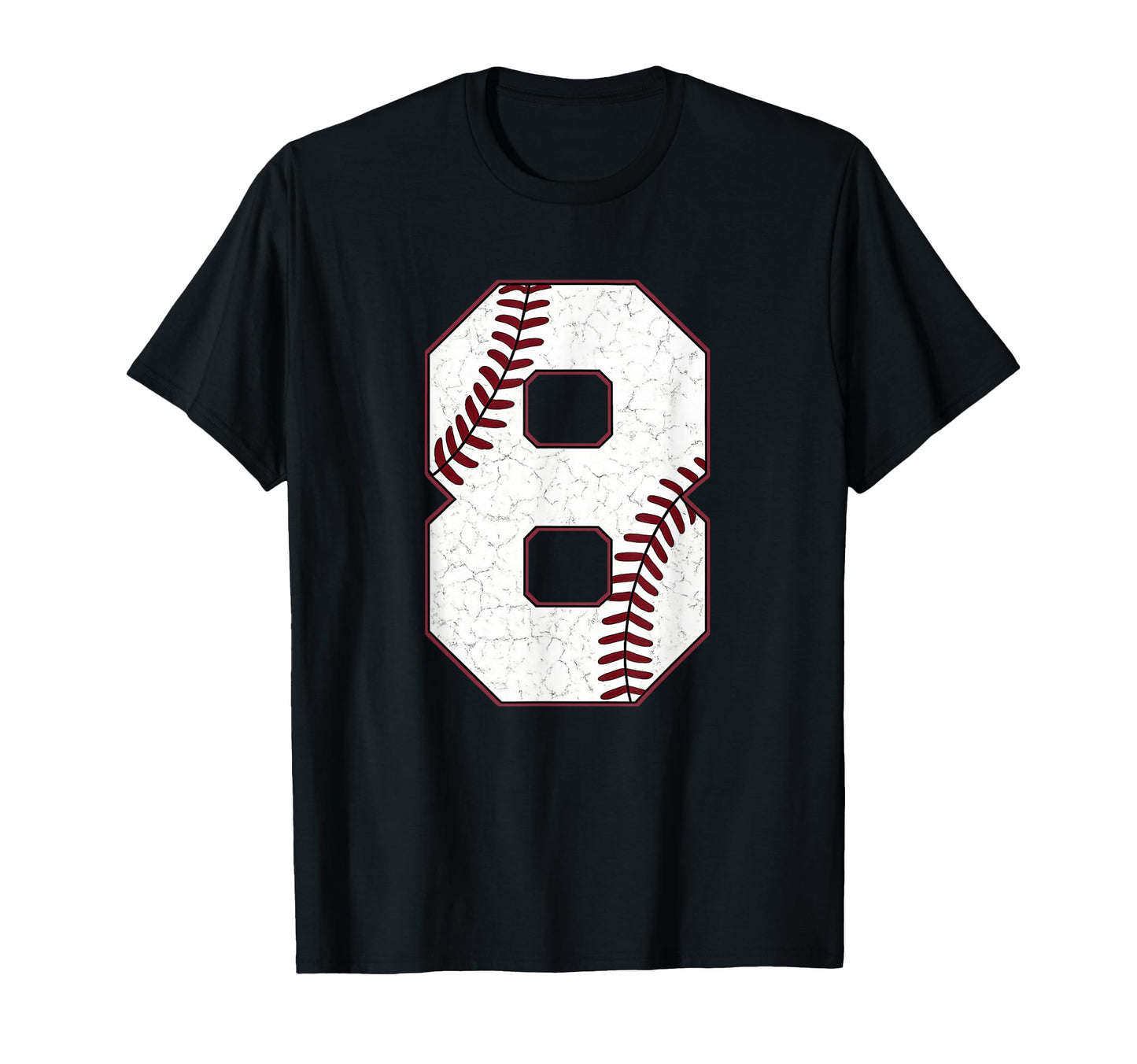 Distressed Baseball Jersey Number 8 T-Shirt - Graphic Print for Adults - T-Shirt, Sweatshirt, Hoodie