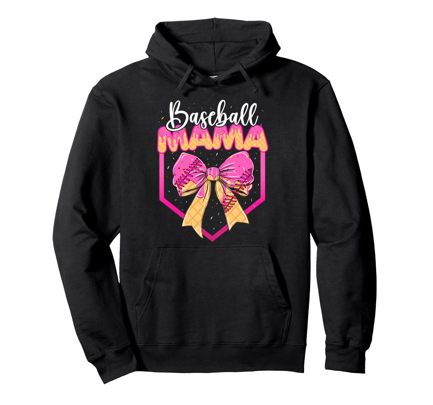 Baseball Mama Drip Ice Cream Drip Hoodie - Minimalist Print Men Women - T-Shirt, Sweatshirt, Hoodie