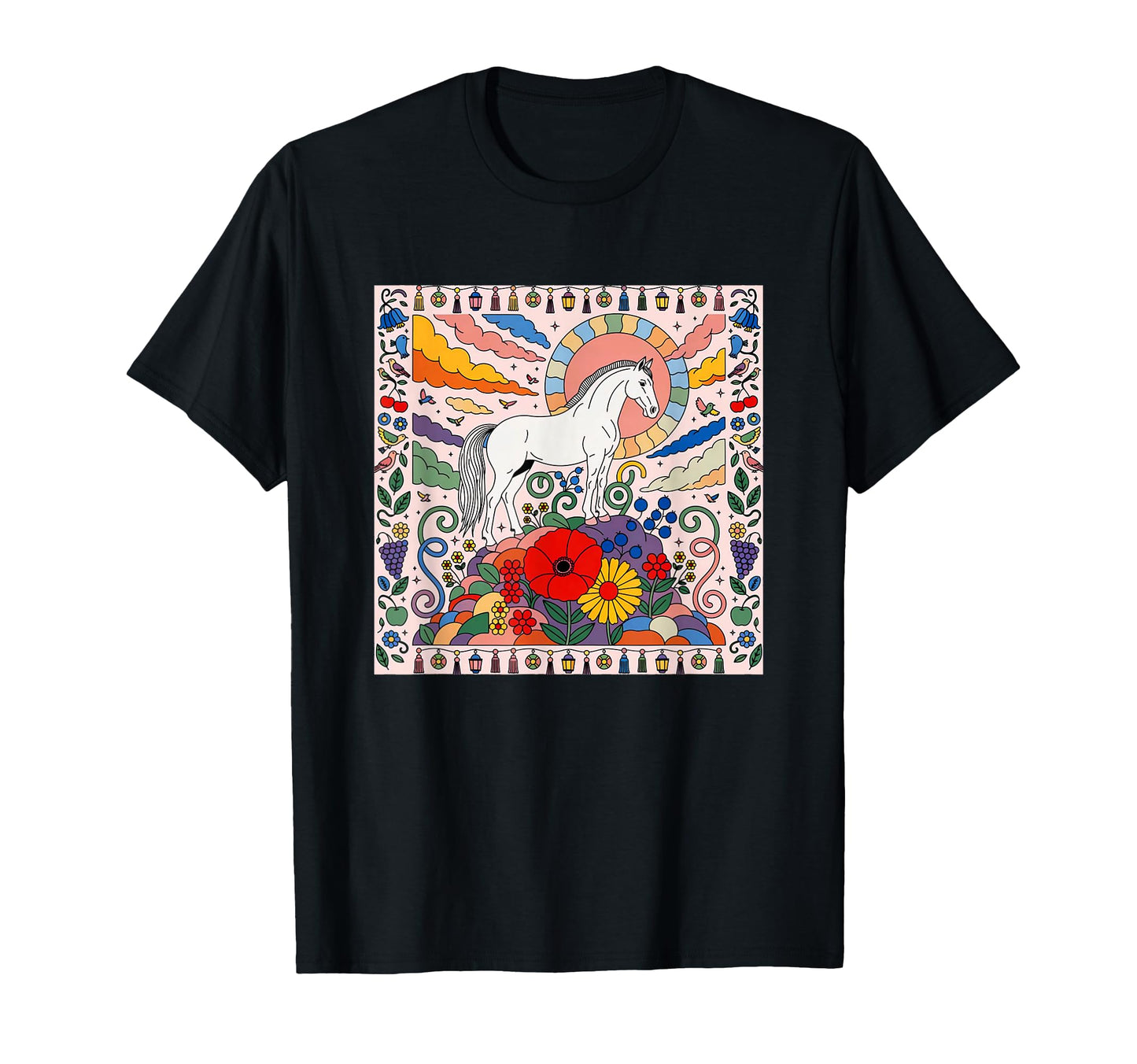 Horse 60S Pop T-Shirt - Custom Art Print for Adults - T-Shirt, Sweatshirt, Hoodie