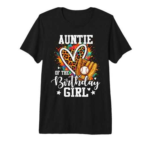 Auntie Birthday Baseball Player T-Shirt - Trendy Graphic for Adults - T-Shirt, Sweatshirt, Hoodie
