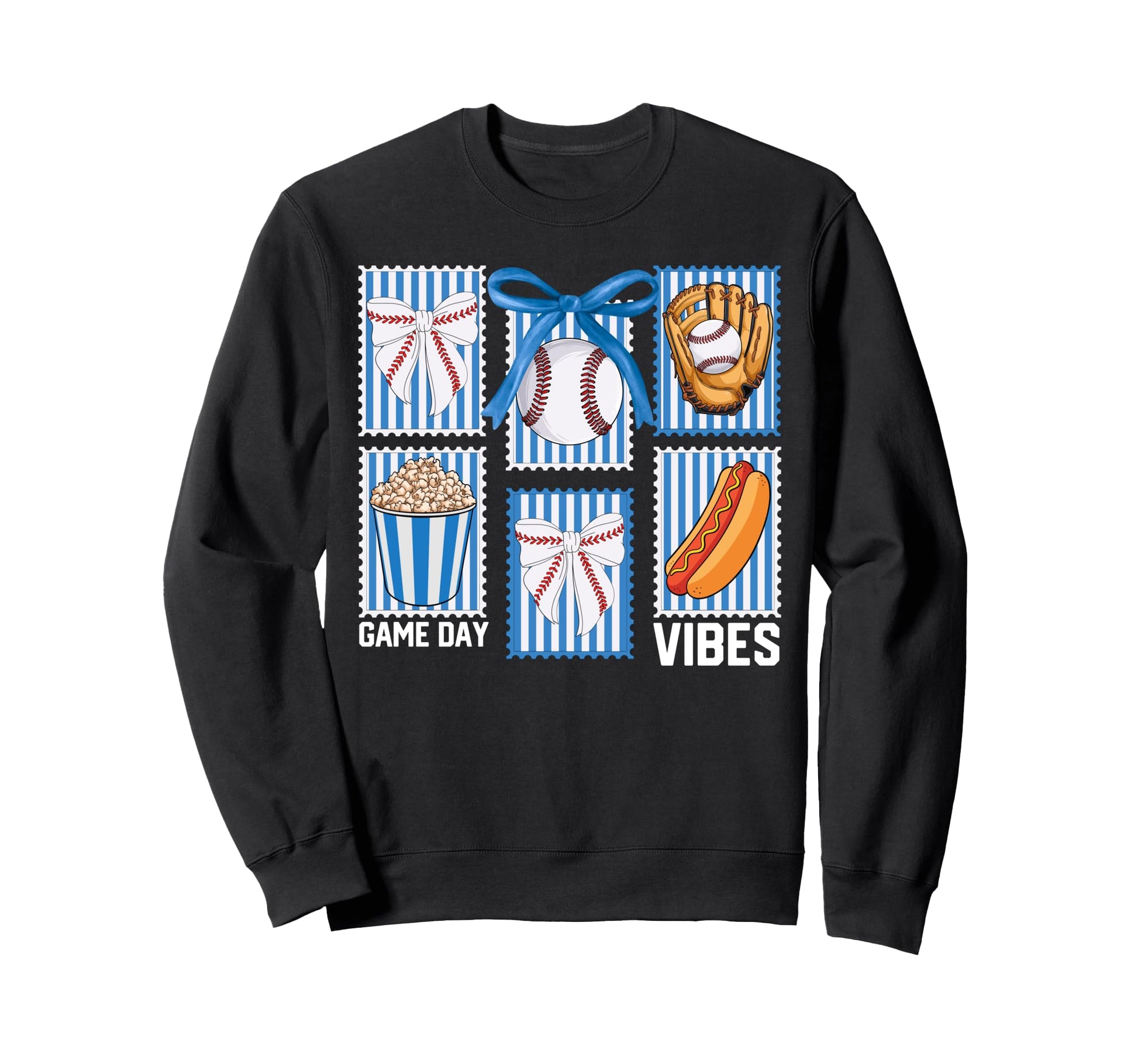 Baseball Stamps Coquette Bow Sweatshirt - Novelty Apparel Men Women - T-Shirt, Sweatshirt, Hoodie