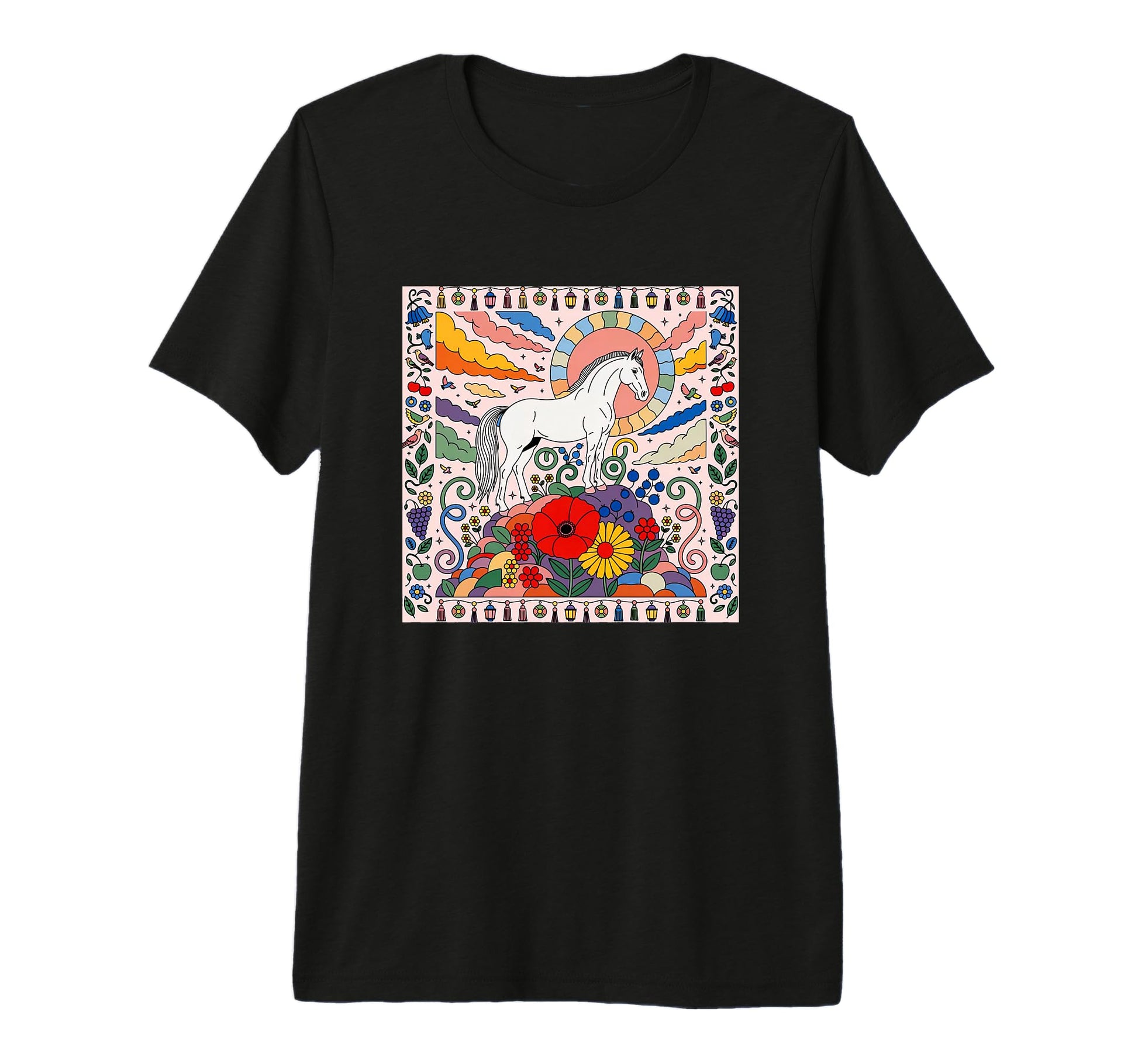 Horse 60S Pop Tri Blend T-Shirt - Aesthetic Graphic for Adults - T-Shirt, Sweatshirt, Hoodie