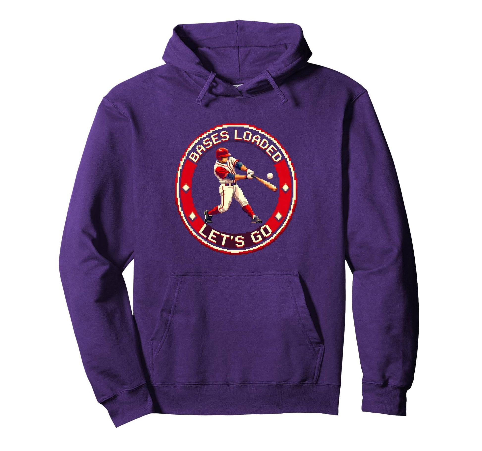 Bases Loaded Lets Go Baseball Fan Hoodie - Unique Graphic for Adults - T-Shirt, Sweatshirt, Hoodie