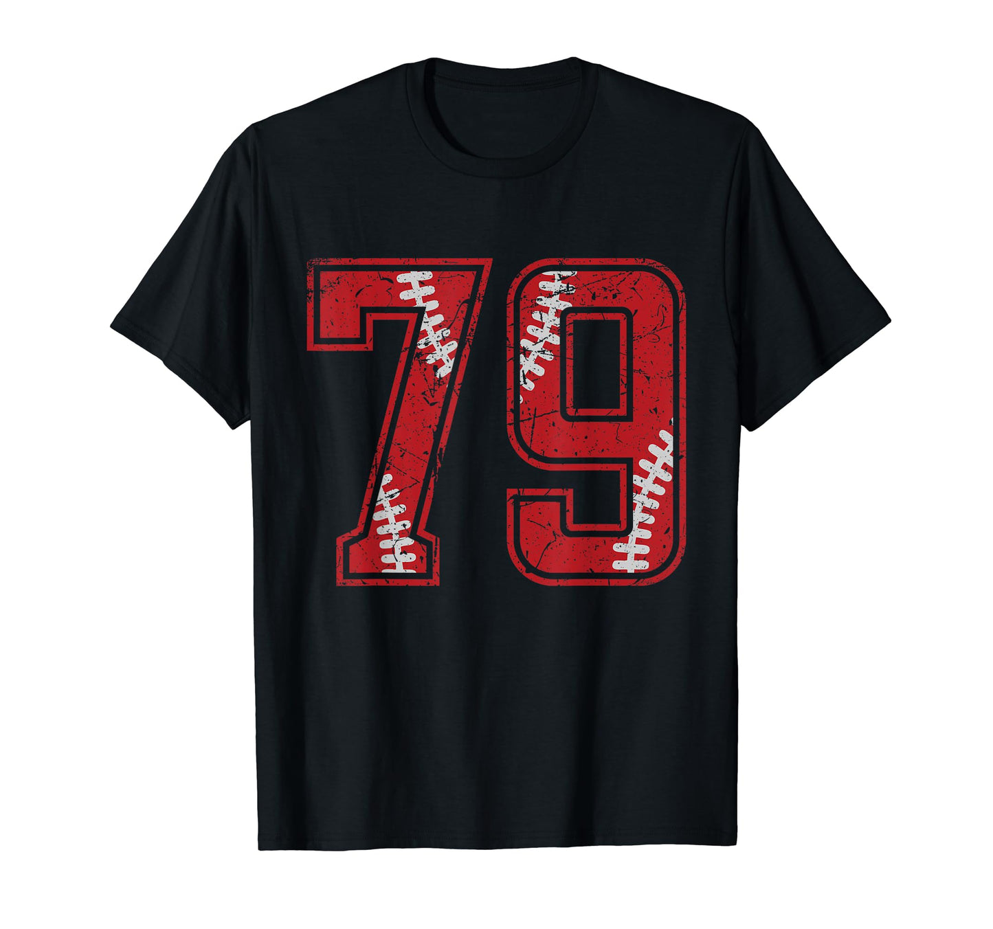 Number 79 Distressed Baseball Jersey T-Shirt - Novelty Apparel for Adults - T-Shirt, Sweatshirt, Hoodie