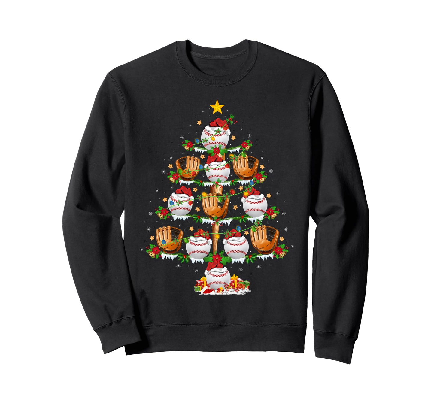 Baseball Tree Lights Funny Sports Sweatshirt - Fun Novelty Design Unisex - T-Shirt, Sweatshirt, Hoodie