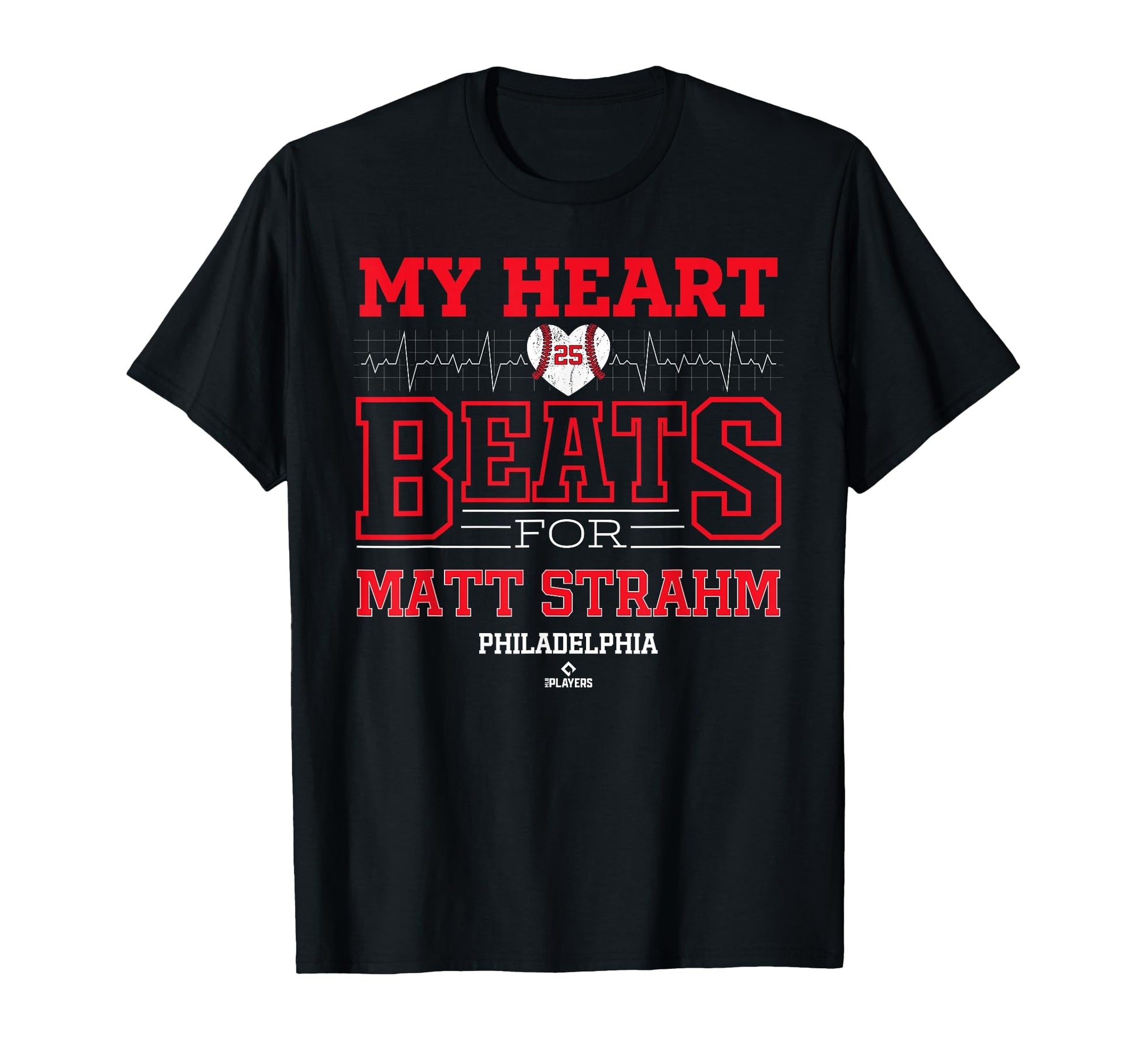 My Heart Beats Matt Strahm T-Shirt - Minimalist Print for Adults - T-Shirt, Sweatshirt, Hoodie