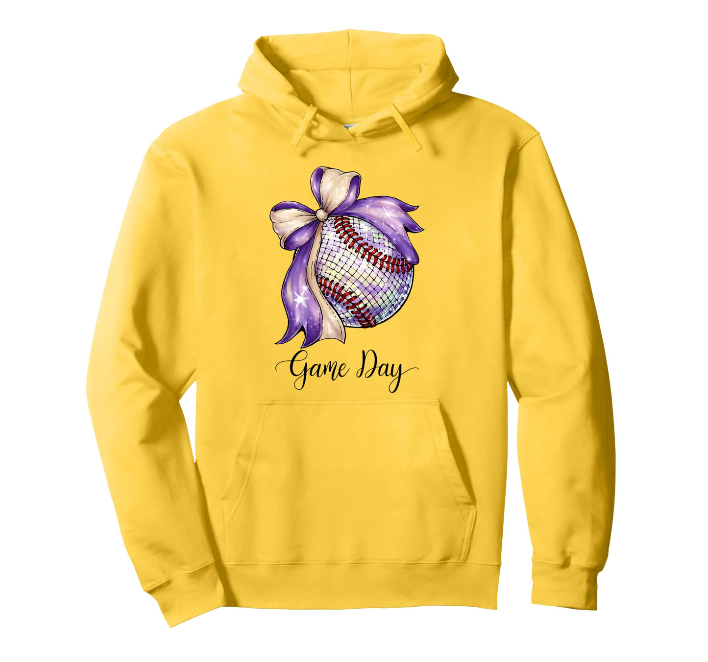 Baseball Coquette Bow Baseball Game Hoodie - Custom Art Print for Adults - T-Shirt, Sweatshirt, Hoodie