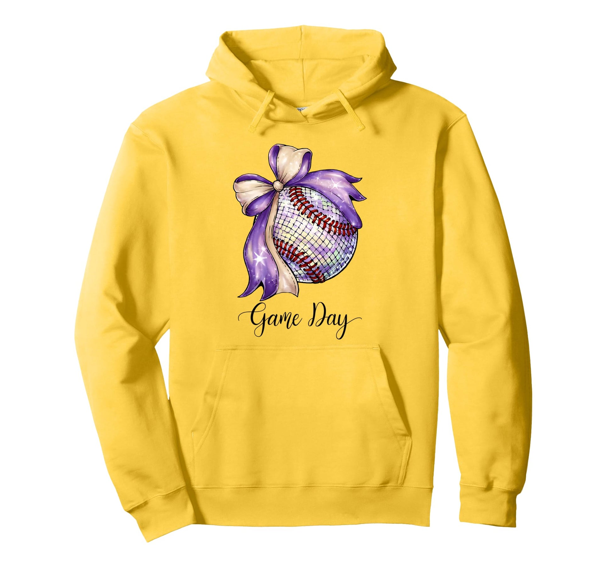 Baseball Coquette Bow Baseball Game Hoodie - Custom Art Print for Adults - T-Shirt, Sweatshirt, Hoodie