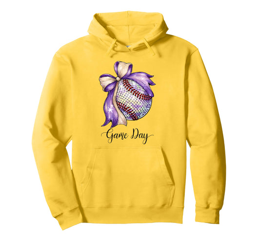 Baseball Coquette Bow Baseball Game Hoodie - Custom Art Print for Adults - T-Shirt, Sweatshirt, Hoodie