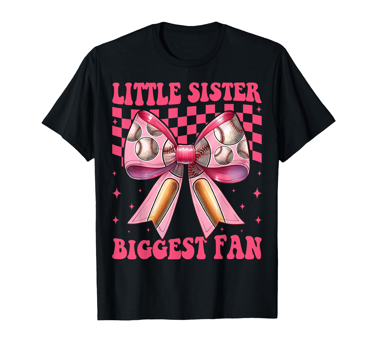 Baseball Sister Coquette Bow Little T-Shirt - Novelty Apparel Unisex - T-Shirt, Sweatshirt, Hoodie