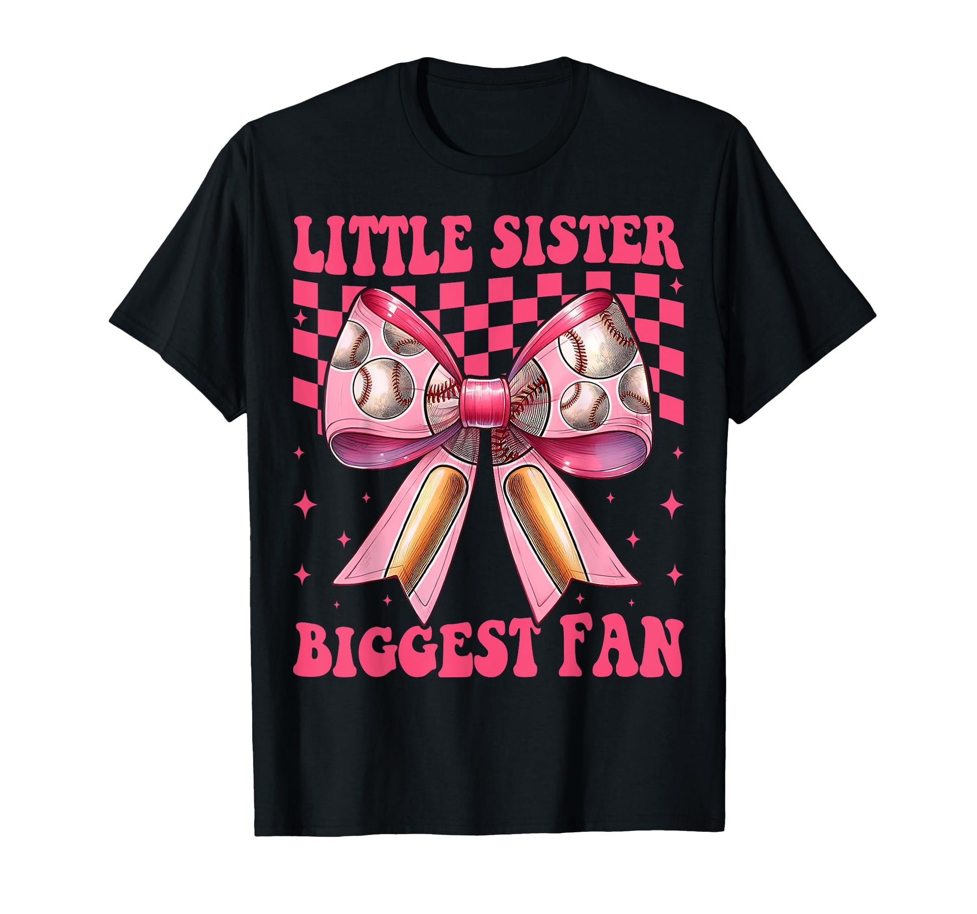 Baseball Sister Coquette Bow Little T-Shirt - Novelty Apparel Unisex - T-Shirt, Sweatshirt, Hoodie