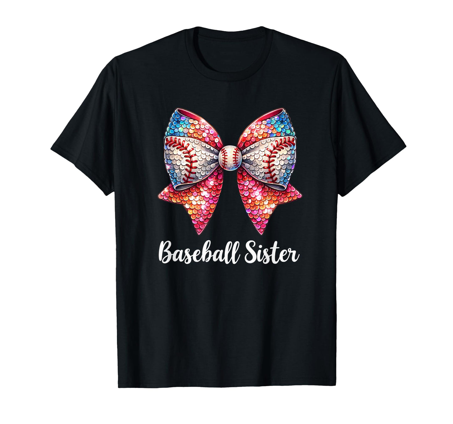 Baseball Coquette Bow Sister T-Shirt - Casual Everyday Wear Men Women - T-Shirt, Sweatshirt, Hoodie