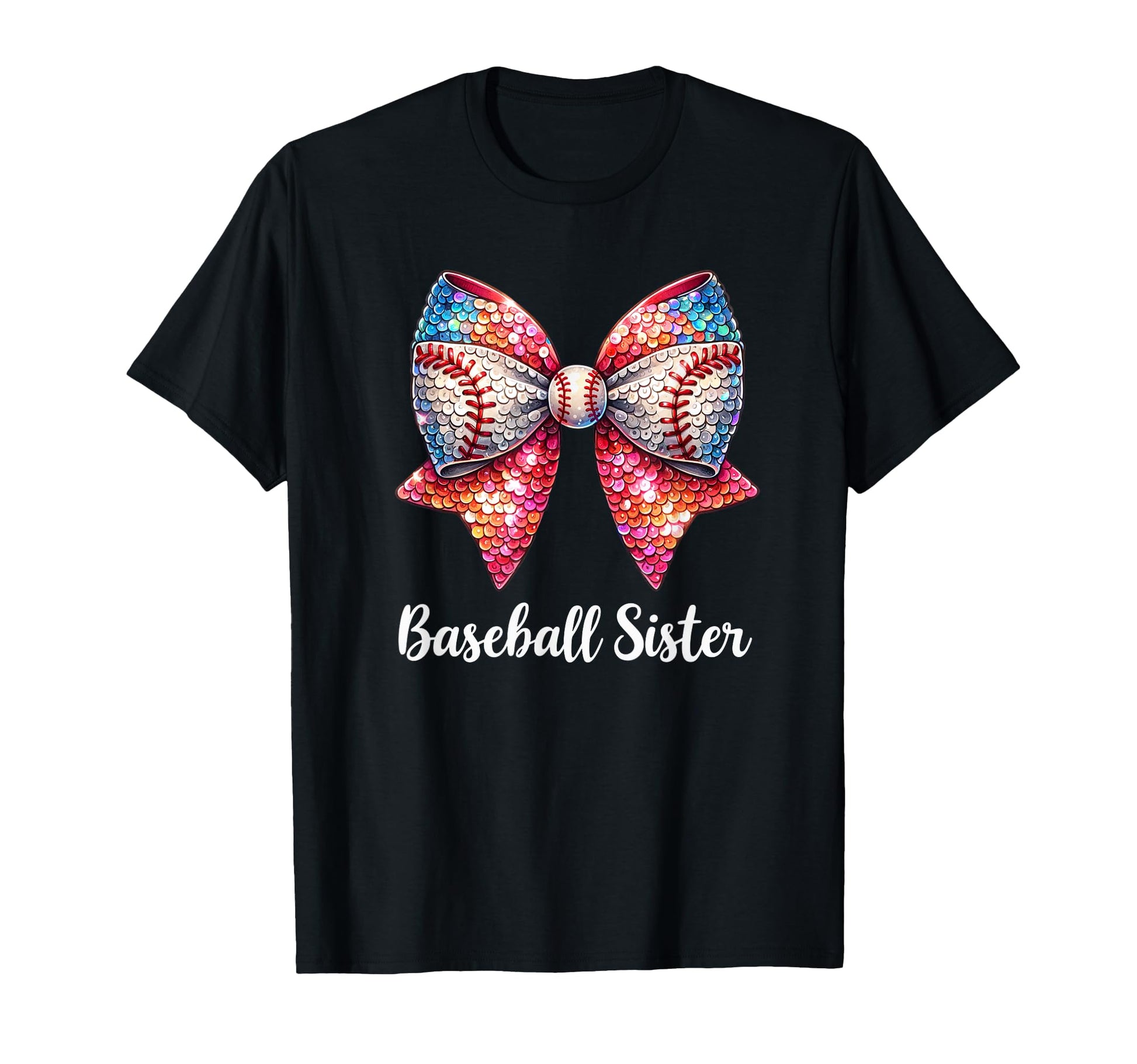 Baseball Coquette Bow Sister T-Shirt - Casual Everyday Wear Men Women - T-Shirt, Sweatshirt, Hoodie