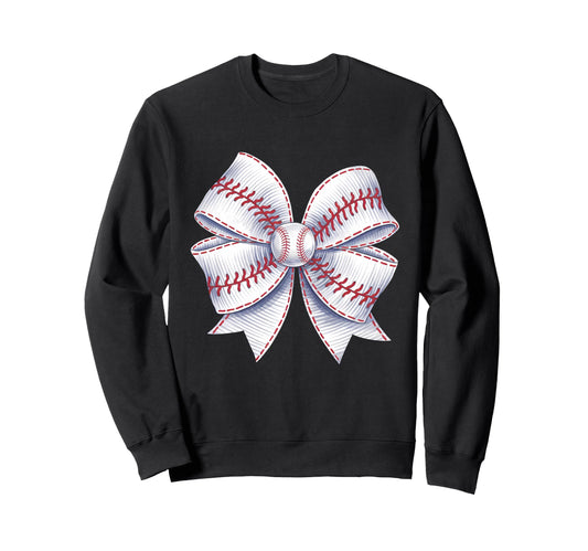 Baseball Coquette Bow Baseball Mom Sweatshirt - Trendy Graphic Men Women - T-Shirt, Sweatshirt, Hoodie
