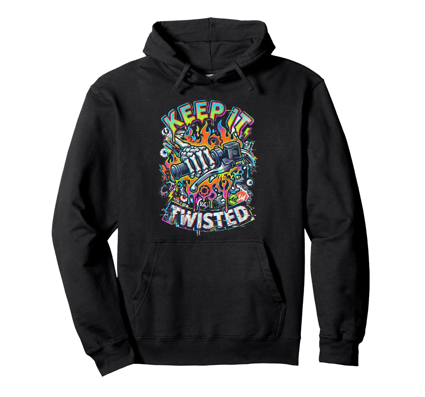 Keep It Twisted Motorcycle Throttle Hoodie - Fun Novelty Design for Adults - T-Shirt, Sweatshirt, Hoodie