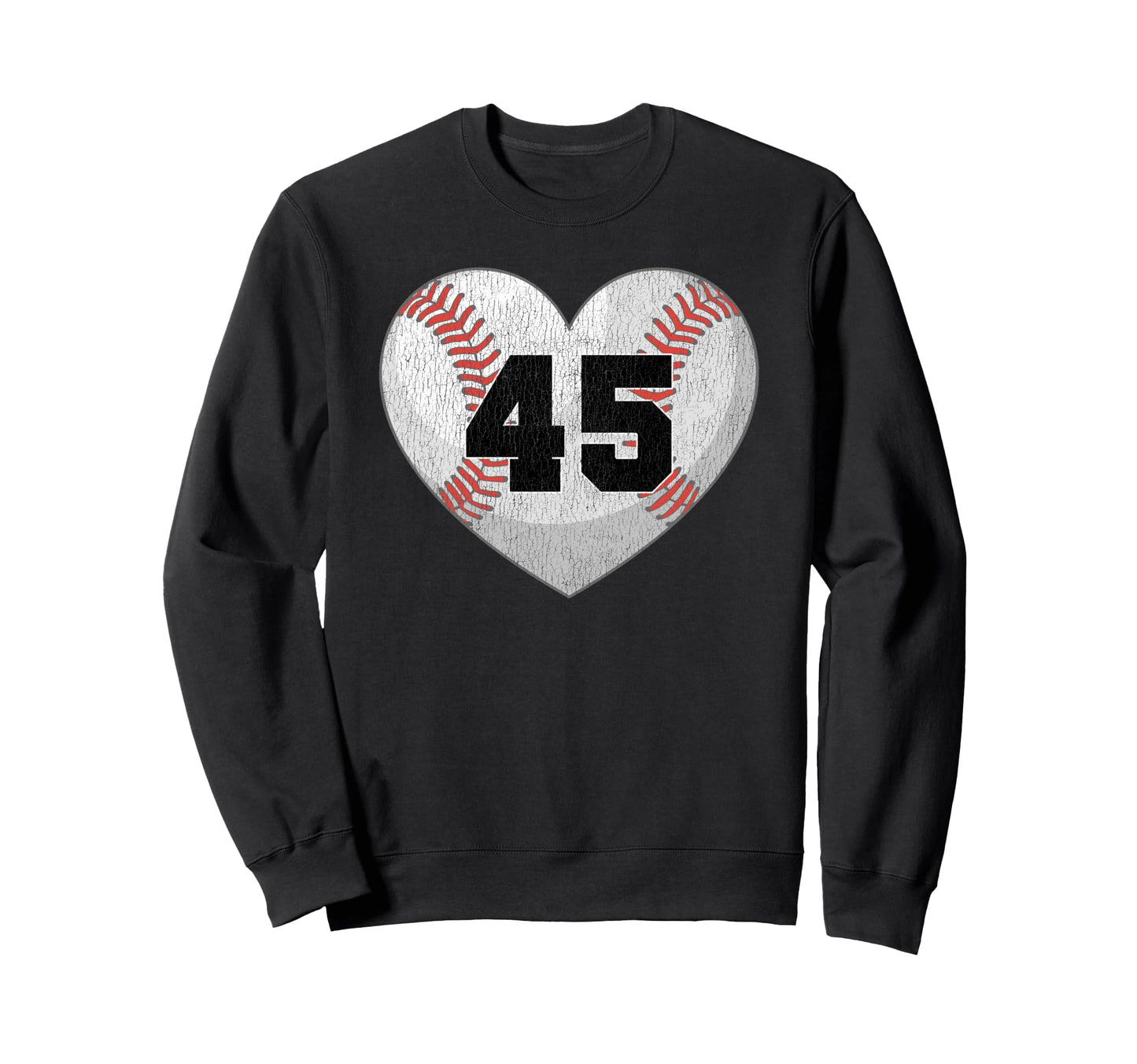 Baseball Number 45 Distressed Sweatshirt - Minimalist Print Men Women - T-Shirt, Sweatshirt, Hoodie